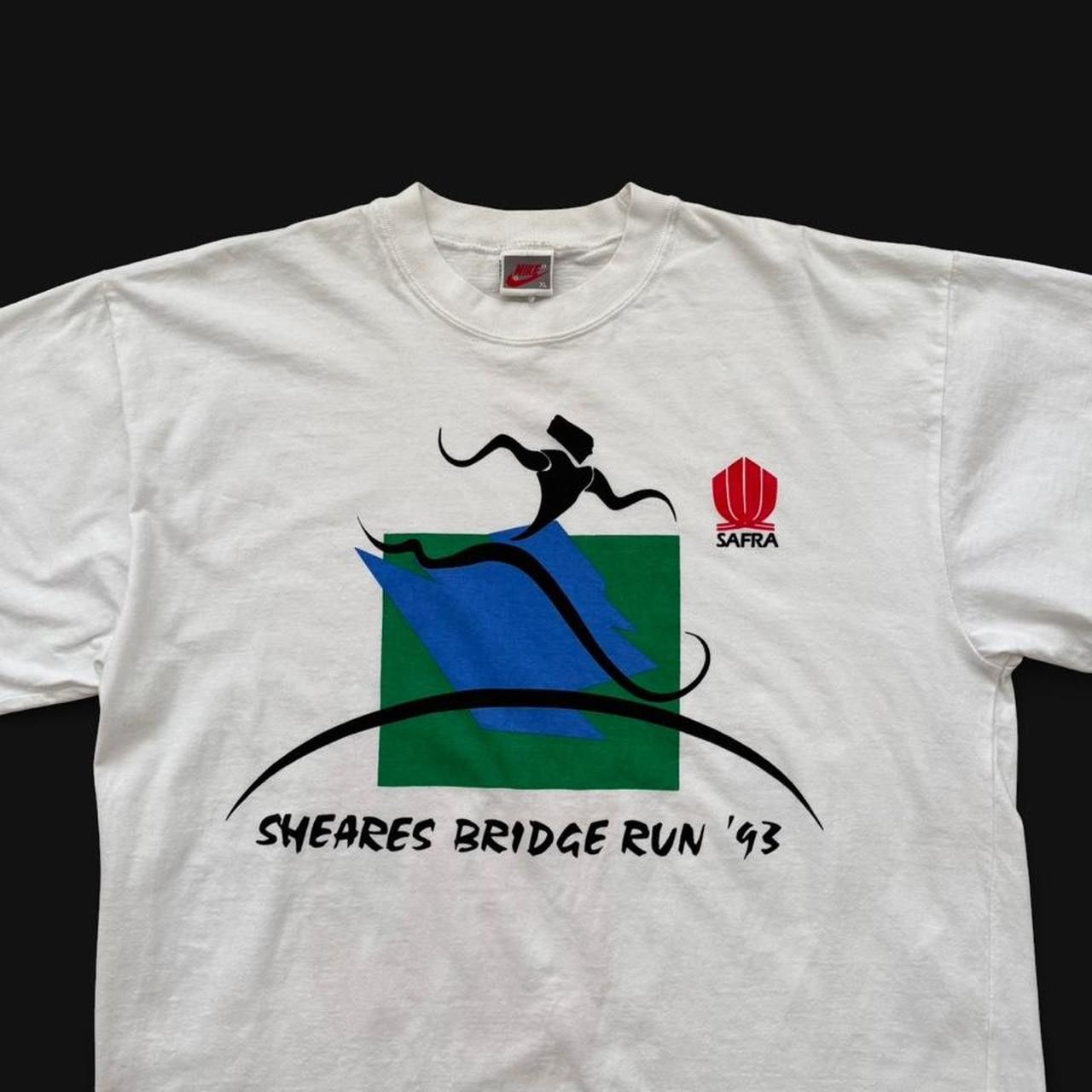 Nike VTG 1993 NiKE SHEARES BRiDGE RUN TEE Size US XL / EU 56 / 4 - 6 Thumbnail