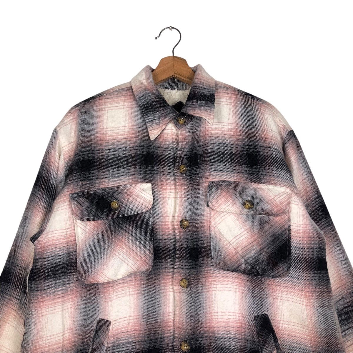 Japanese Brand 📌Vintage Chore Work Flannel Jacket Button Bayleaf Size US M / EU 48-50 / 2 - 4 Thumbnail