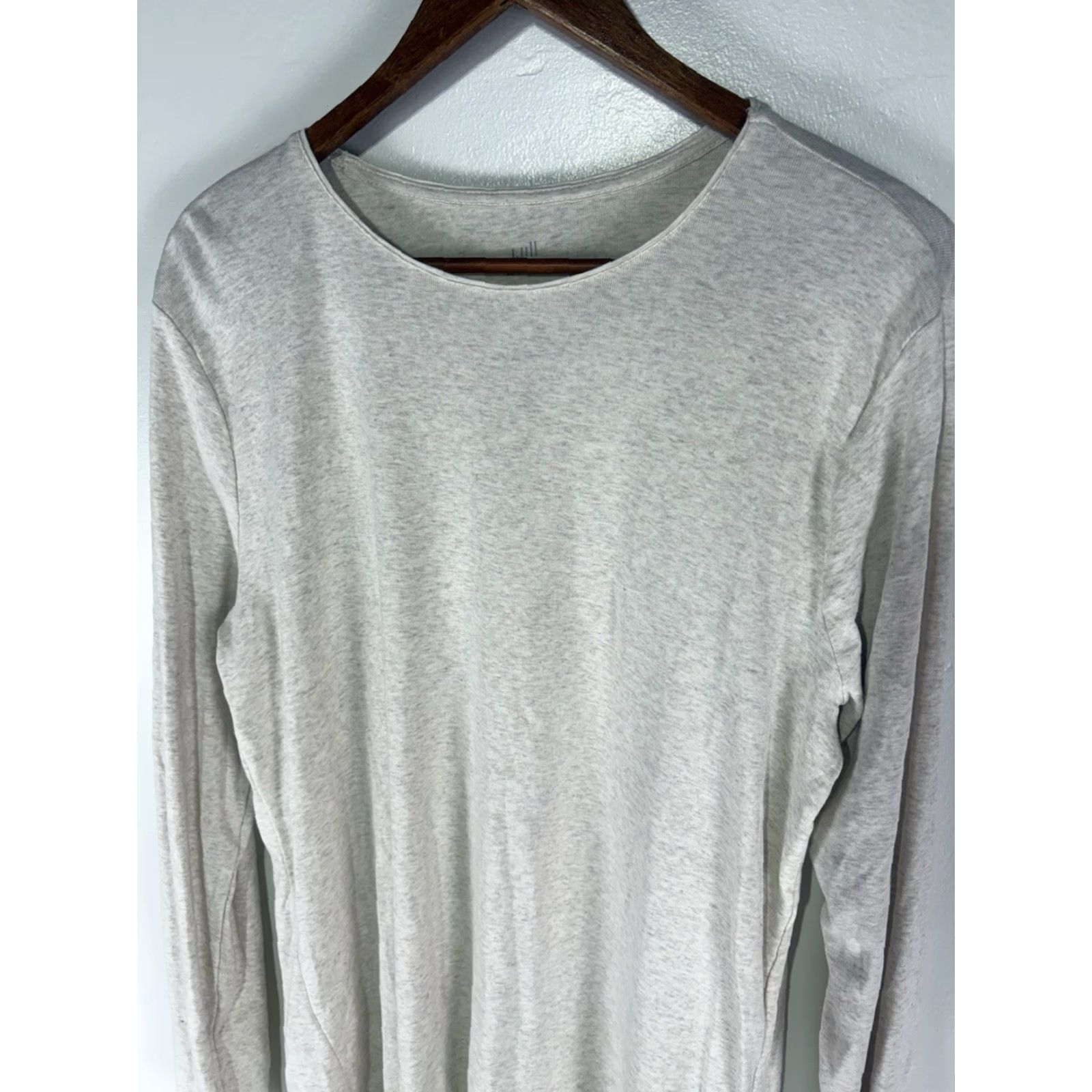J. Jill J. Jill Shirt Adult Large Ivory 100% Pima Cotton Tunic Crew Neck Long Sleeve Womens Size L / US 10 / IT 46 - 2 Thumbnail