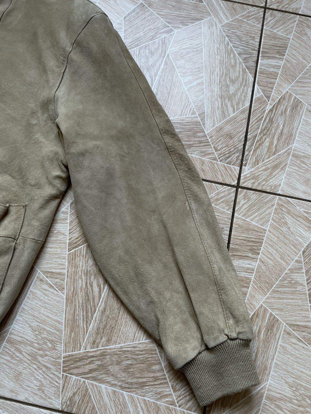 Designer × Leather × Vintage Real Leather Echtes Leder Cuir Veritable Suede Bomber Jacket Size US L / EU 52-54 / 3 - 7 Thumbnail