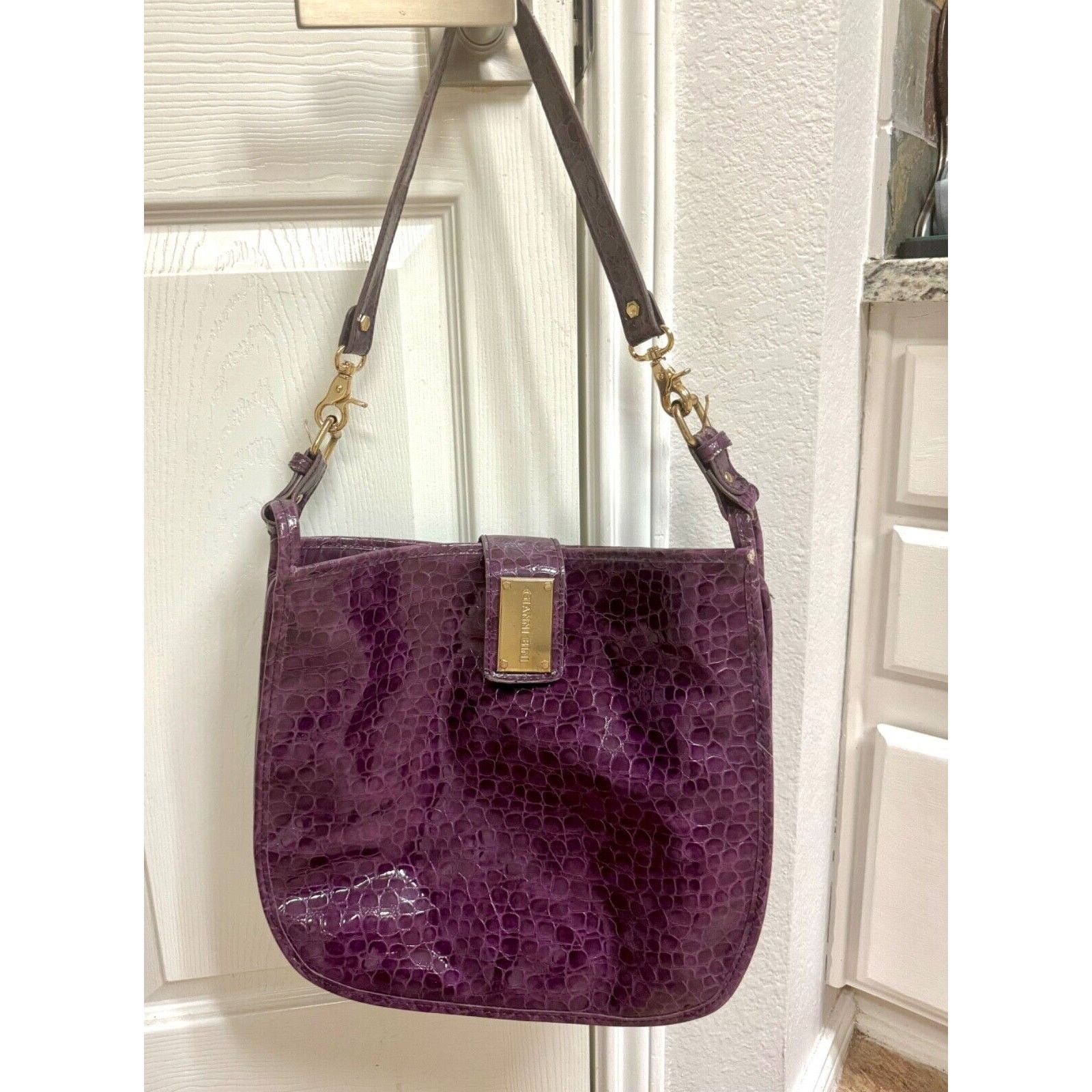 Other Gianni Bini Large Purple Leather Bag Size ONE SIZE - 2 Thumbnail