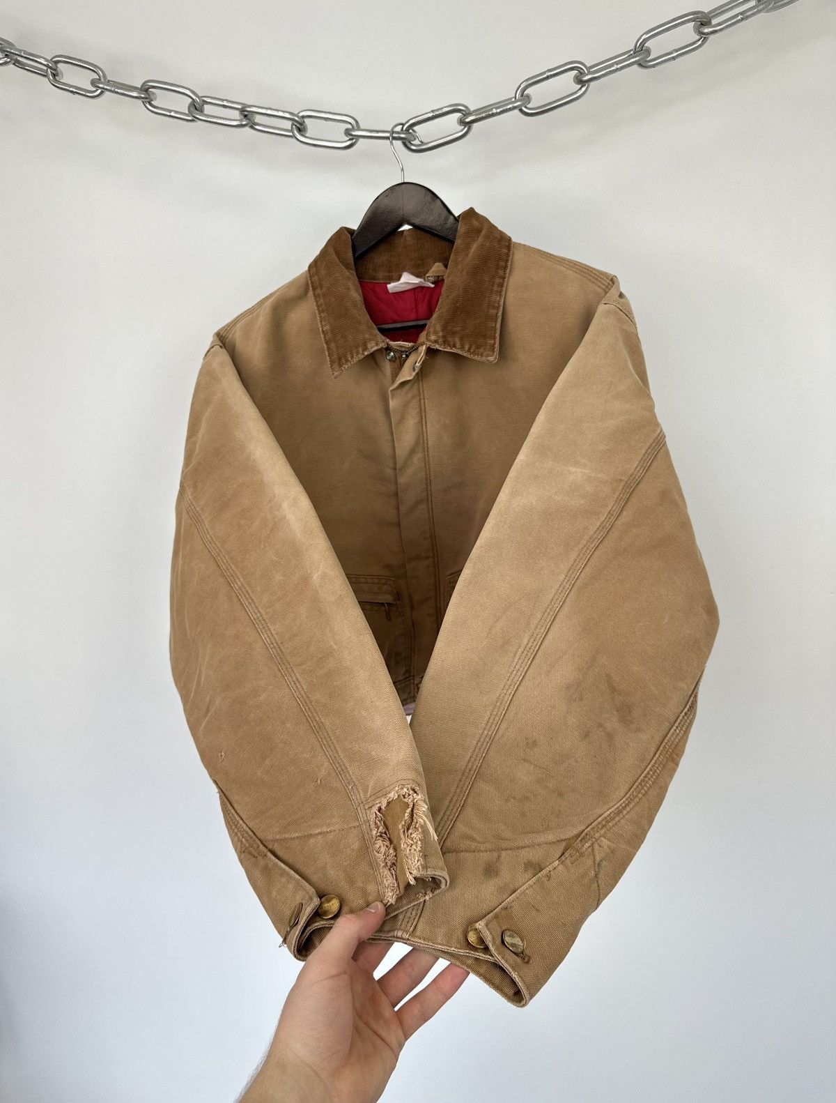 Carhartt Vintage 90s Carhartt USA Distressed Cropped Detroit Jacket Size US S / EU 44-46 / 1 - 8 Thumbnail