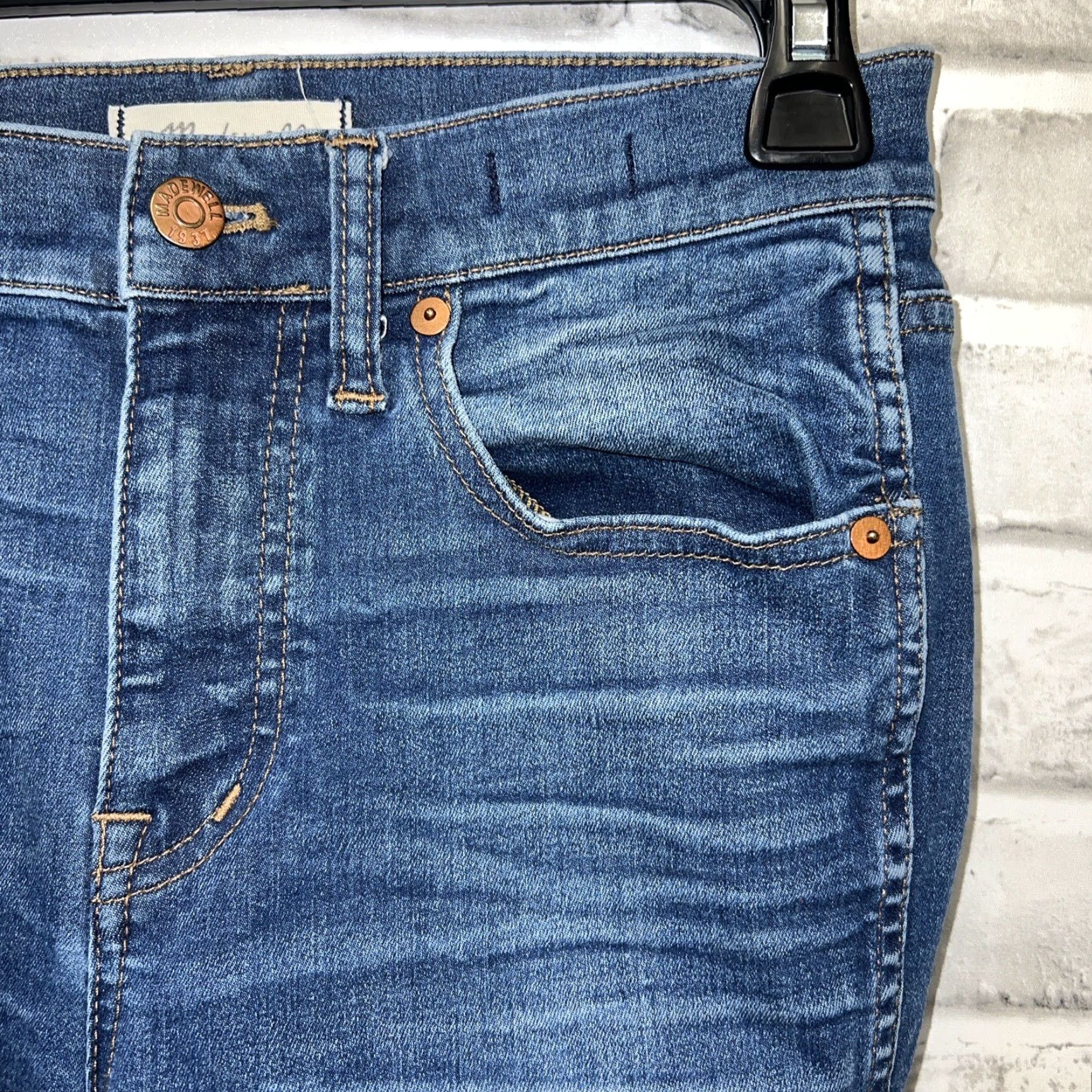 Madewell Madewell Jeans Womens 27 Skinny Distressed 9” High Riser Inseam 28” Blue Size 27" / US 4 / IT 40 - 2 Thumbnail