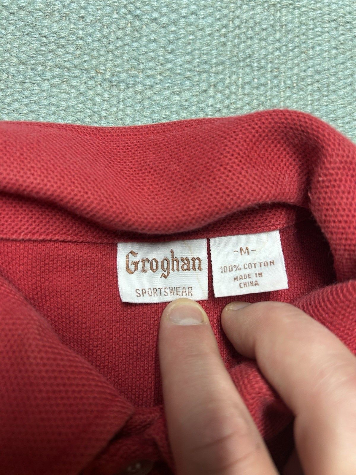 Vintage Vintage 1970s polo shirt blank crimson cotton knit medium Size US M / EU 48-50 / 2 - 3 Thumbnail