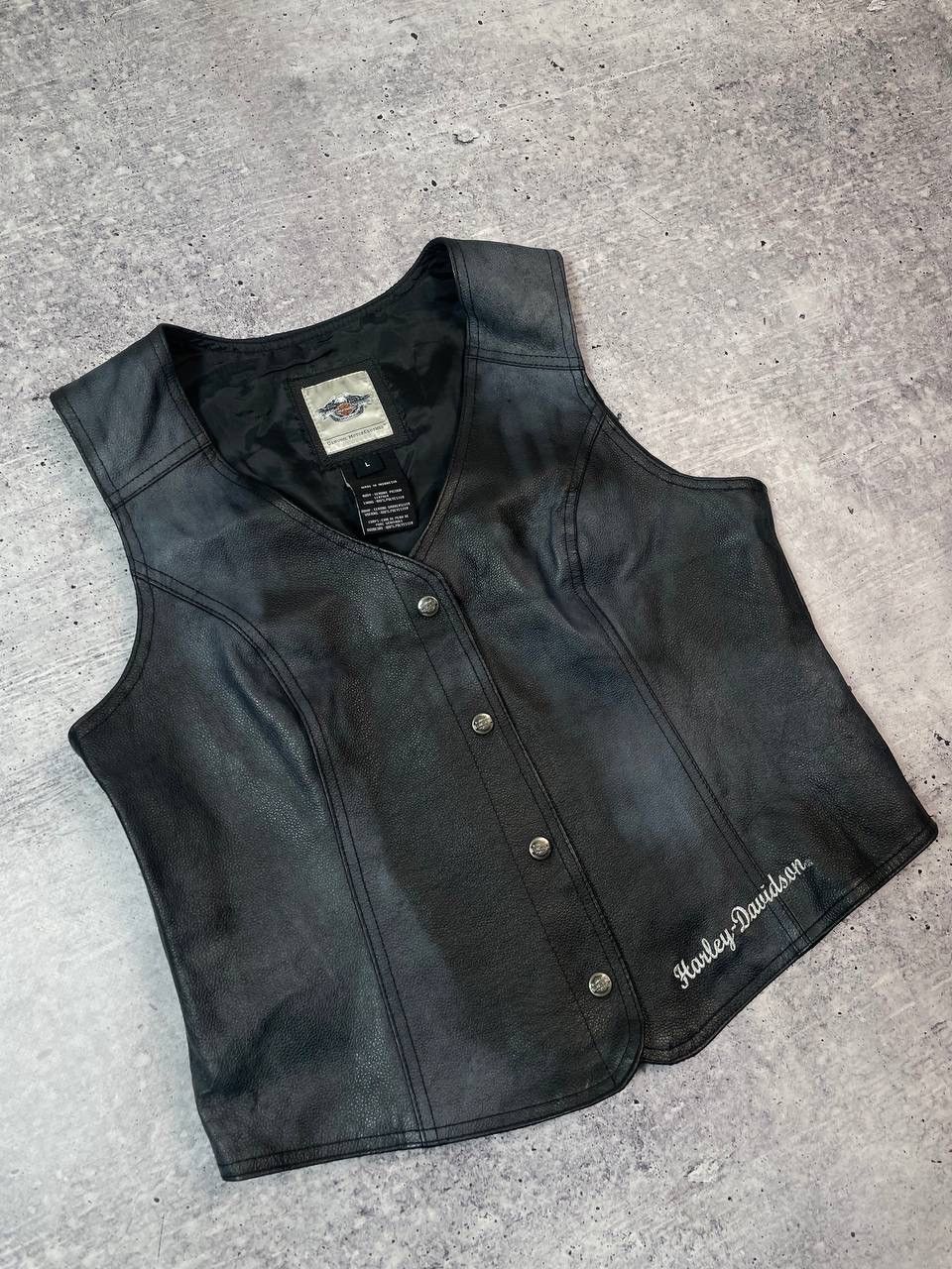 Harley Davidson Vintage Harley Davidson Women Leather Vest Y2K Size L / US 10 / IT 46 - 5 Thumbnail