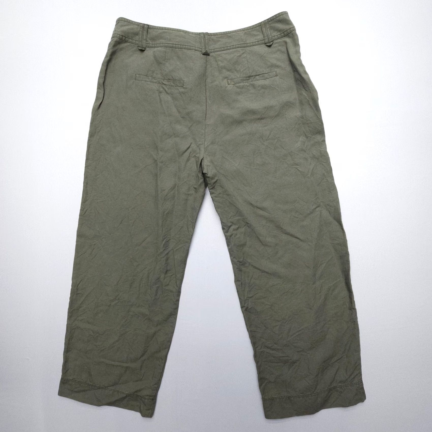 Gerard Darel Gerard Darel Wide Leg Crop Linen Lyocell Pants 12 Green High Paris Womens Size 34" / US 12 / IT 48 - 2 Thumbnail