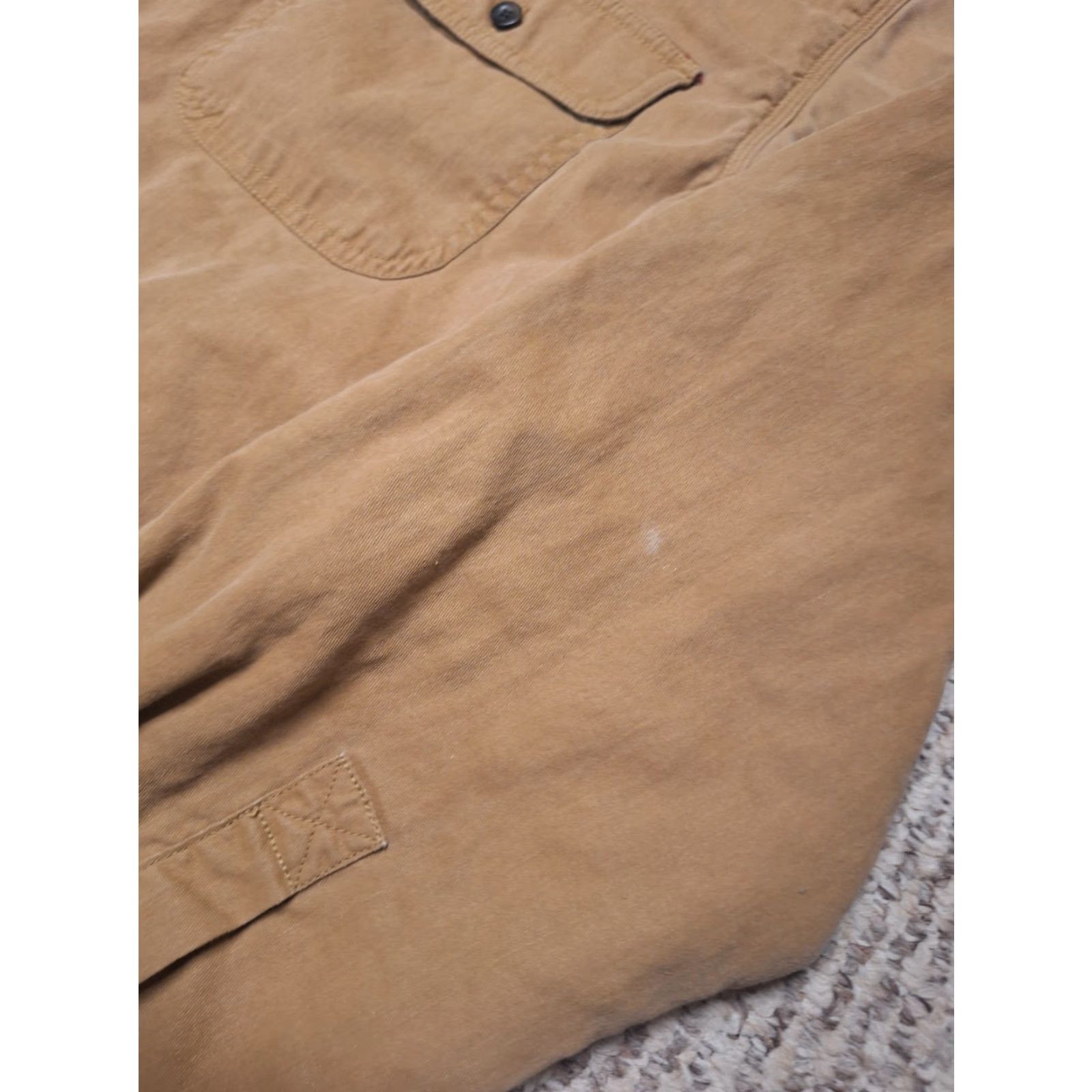 Vintage VINTAGE L.L.Bean Shirt Jacket Shacket M Button Tan Flannel Lined Cotton Twill Beige Canvas Workwear Mens Size US M / EU 48-50 / 2 - 2 Thumbnail
