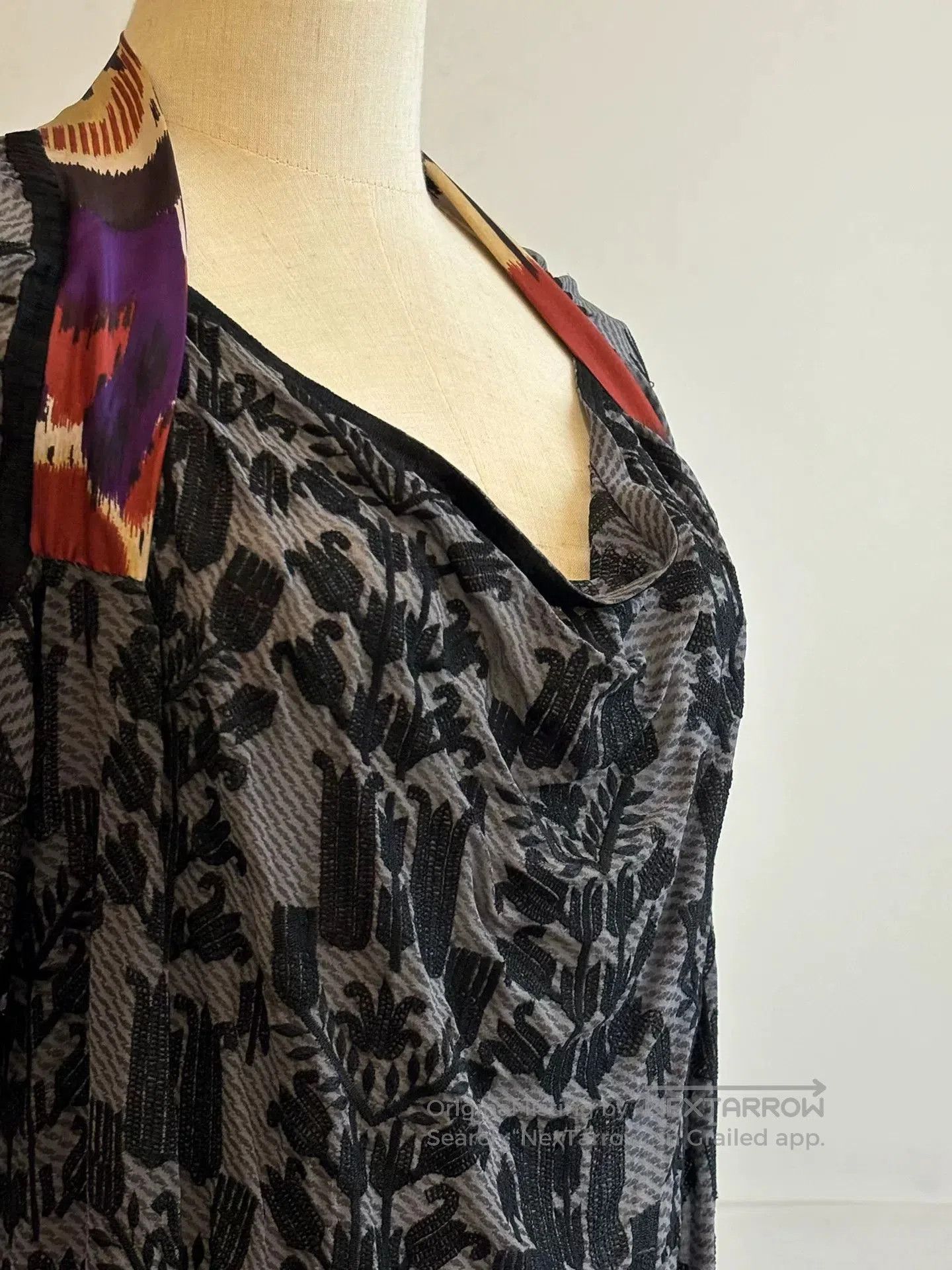 Dries Van Noten drapes and tulip print silk dress. Size M / US 6-8 / IT 42-44 - 4 Thumbnail