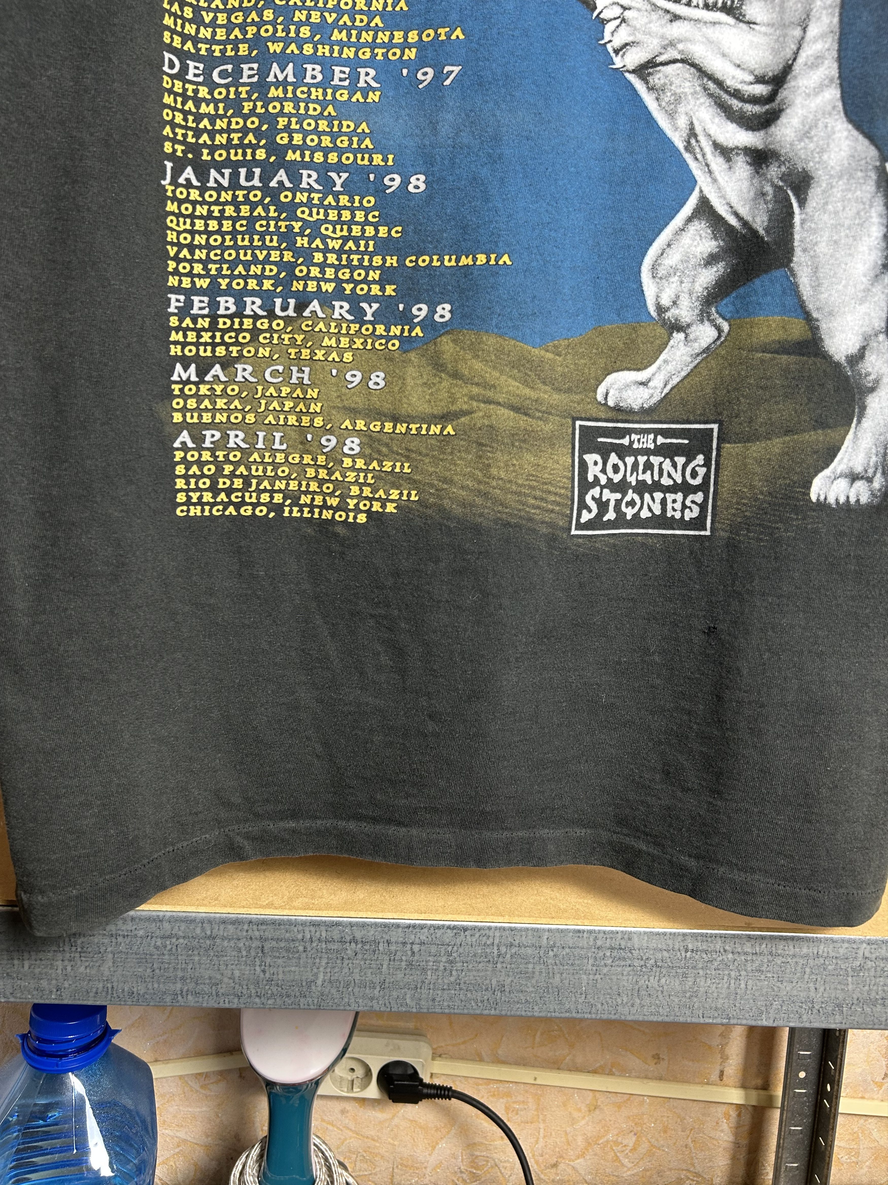 Band Tees Vintage 1997 1998 The Rolling Stones Rock Band Tour T-shirt Size US XL / EU 56 / 4 - 18 Thumbnail