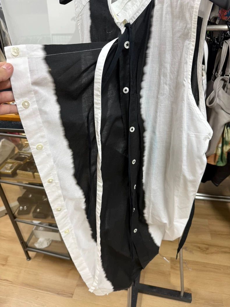Ann Demeulemeester Ann demeulemeester Ink Patchwork Double Button Strap Up Ve Size XS / US 0-2 / IT 36-38 - 3 Thumbnail