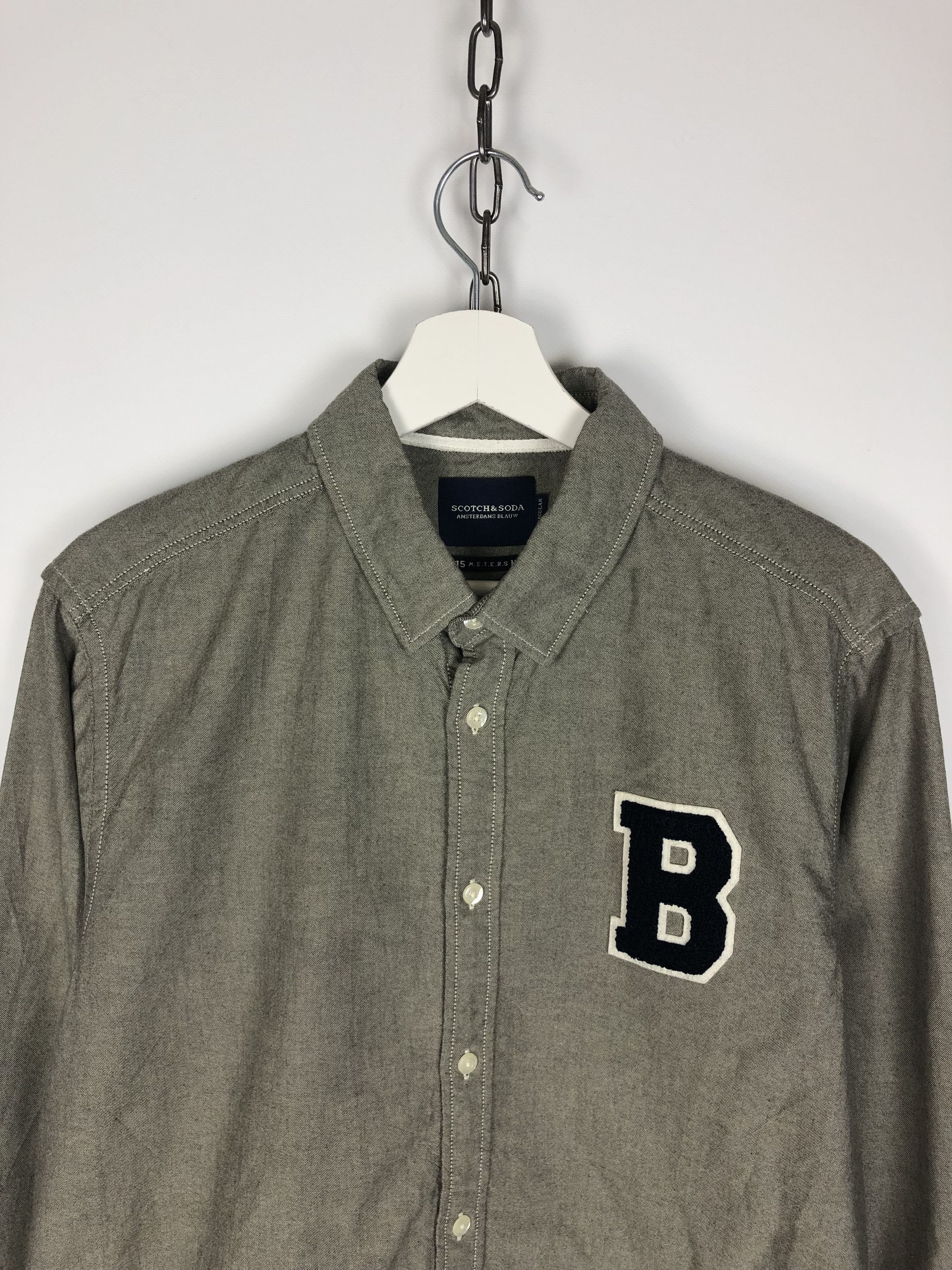 Scotch & Soda Scotch & Soda Amsterdam Blauw Shirt Regular Fit Gray size L Size US L / EU 52-54 / 3 - 2 Thumbnail
