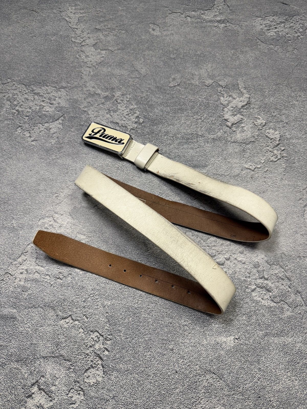 Puma Leather belt Puma Buckle Vintage Logo Puma Size ONE SIZE - 1 Thumbnail