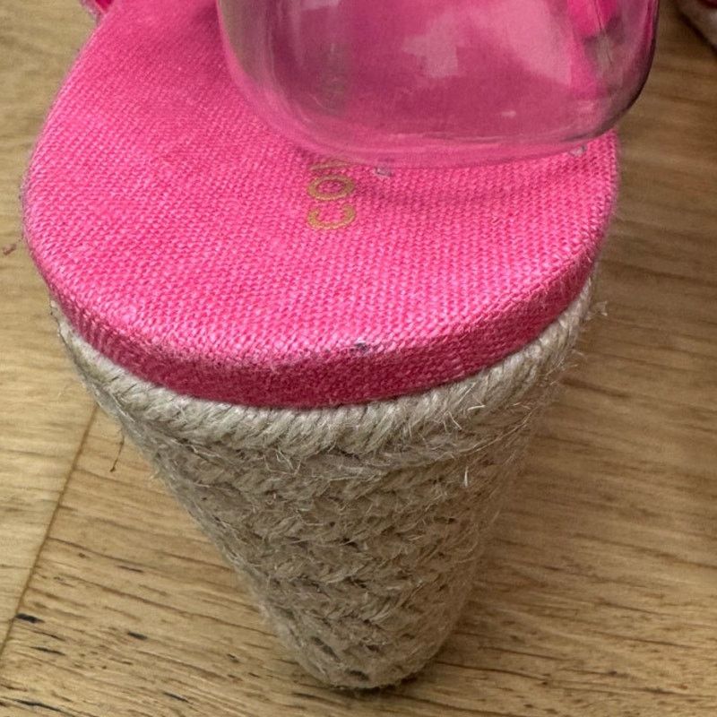 Cole Haan NEW Cole Haan Pink Wedge Suede Espadrille Strap Sandal Size US 9.5 / IT 39.5 - 6 Thumbnail