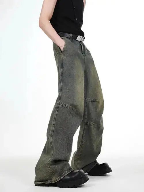 Jean Vintage washed distressed wide-leg jeans Size US 32 / EU 48 - 4 Thumbnail