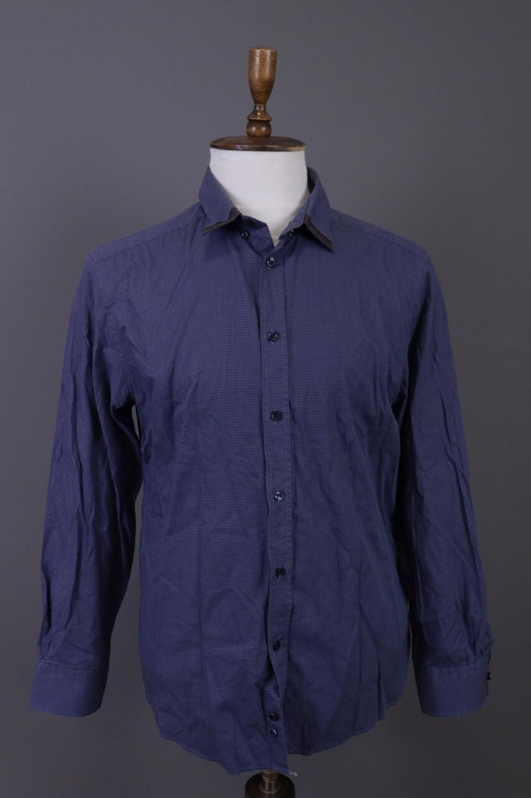 Designer Men Versace Collection Trend Blue Button Up Shirt Size 44 Size US M / EU 48-50 / 2 - 1 Thumbnail