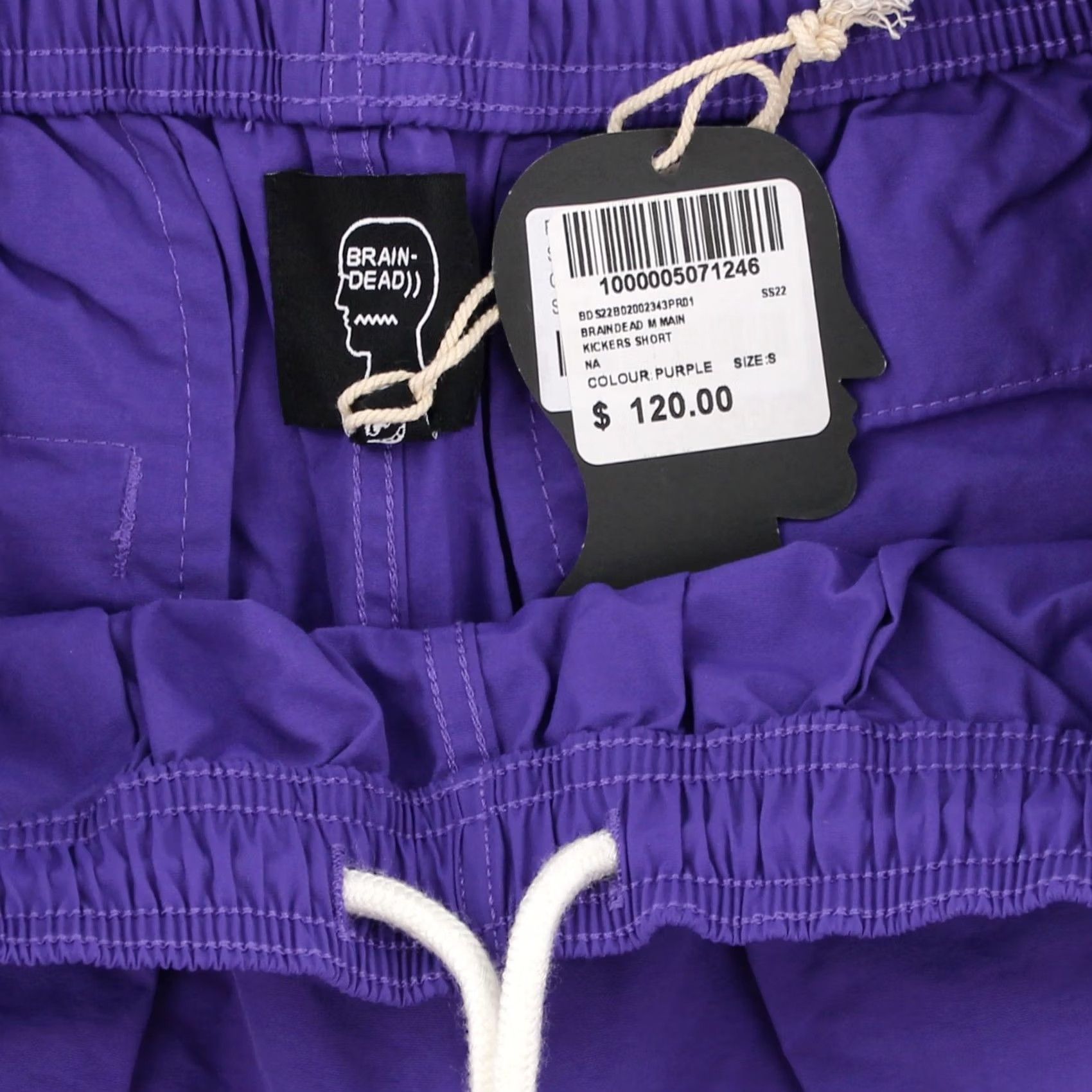 Brain Dead Brain Dead Main Kicker Shorts, Men's Adjustable Waterproof Shorts, Purple S, Nylon, Pocket, Lightweight, Relaxed Fit, 6" Inseam, Blue? Size US 29 - 3 Thumbnail