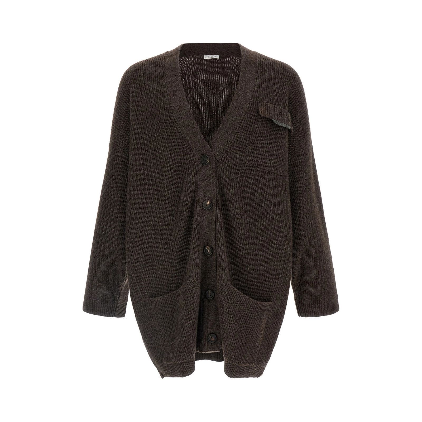 BRUNELLO CUCINELLI Brown Cashmere Cardigan New & Authentic (