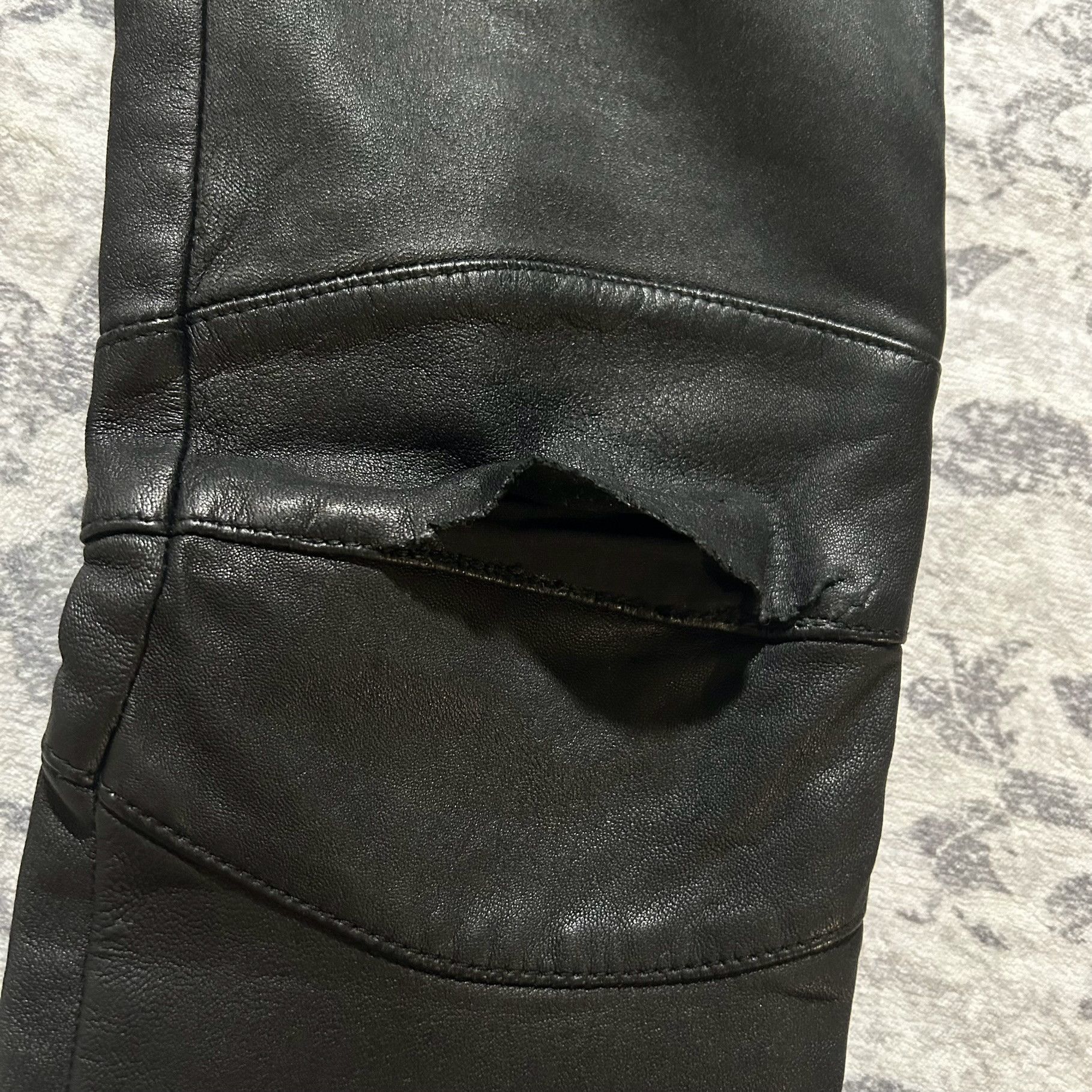 Balmain AW10 Leather Moto Biker Pants
