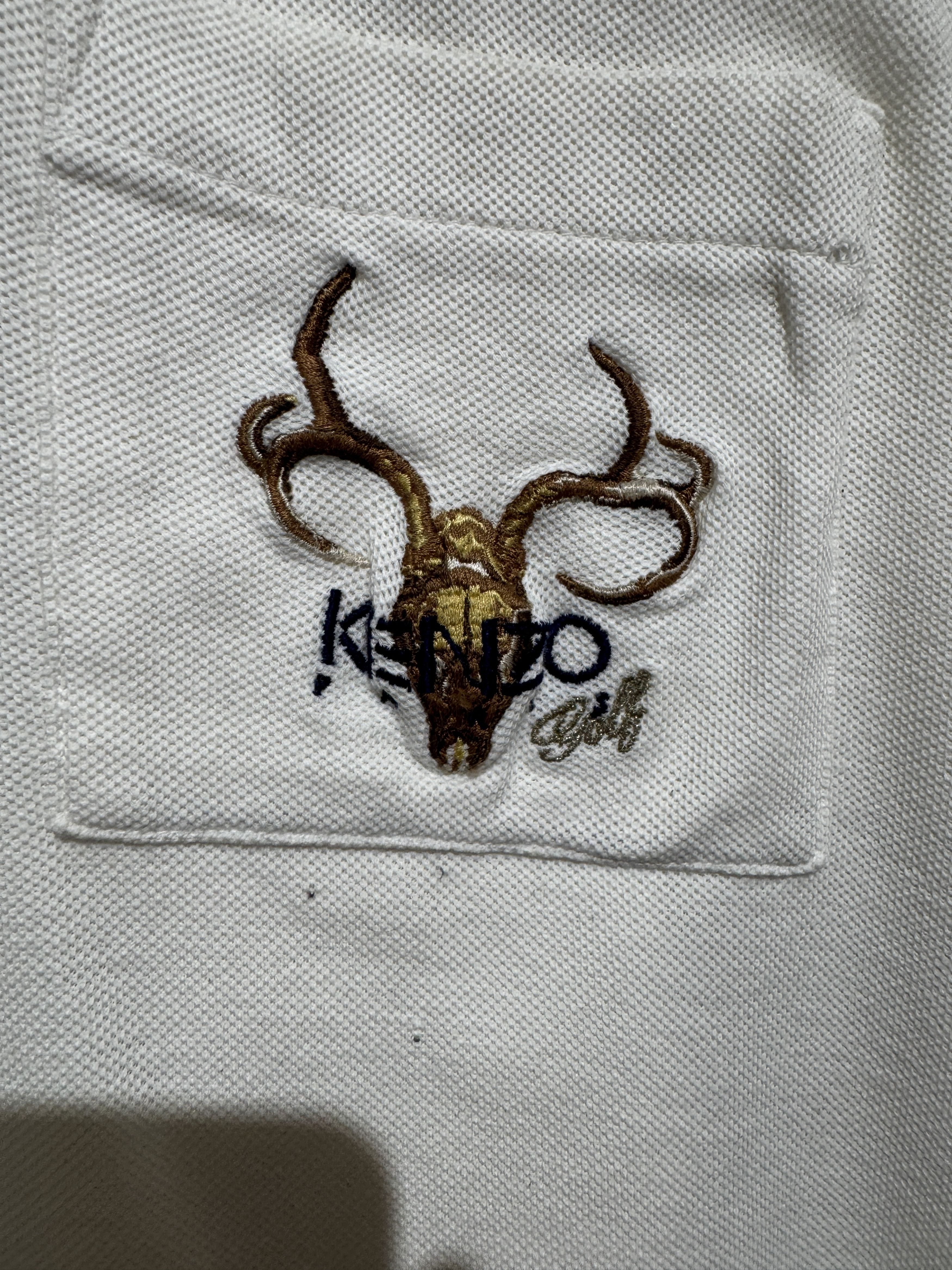 Kenzo Vintage Kenzo Golf Polo Shirt – Ivory with Embroidered Stag Size US S / EU 44-46 / 1 - 4 Thumbnail