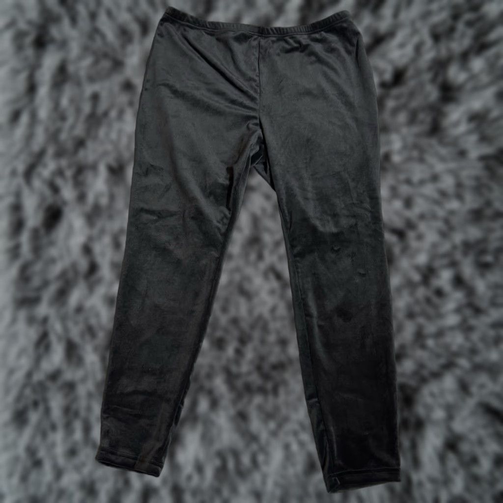 Shein SheIn Curve Leggings Womens 2XL Velour Stretchy Lounge Minimalist Soft Cozy Chic Pants Skinny 2XL Black Women's Casual Velour Leggings Size 40" / US 18 - 1 Thumbnail