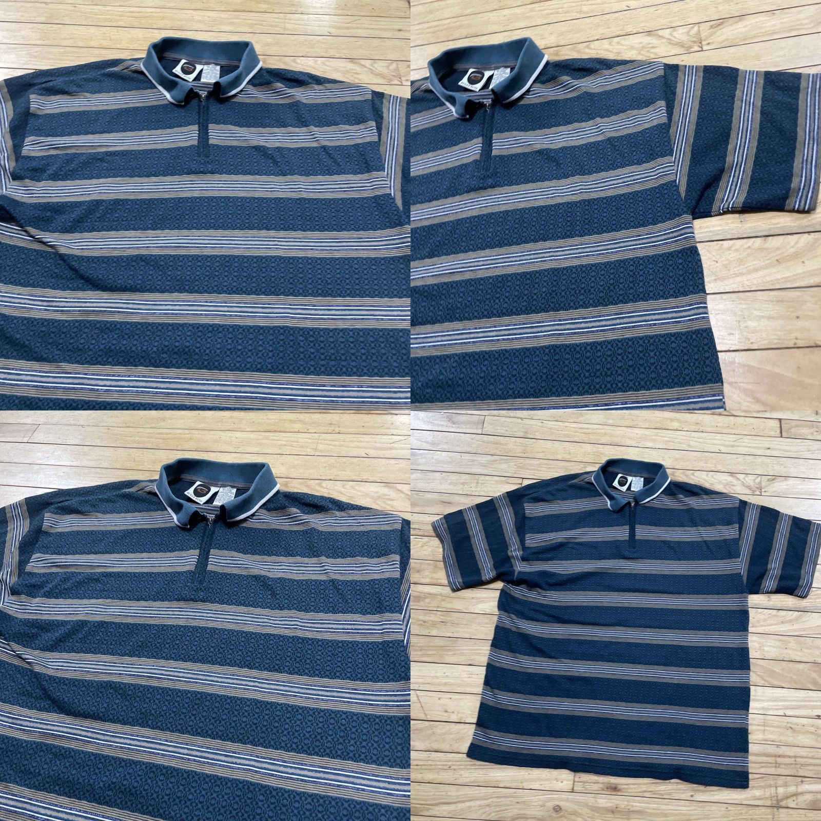 Bugle Boy VINTAGE Bugle Boy Geometric Zip Polo Shirt Men L Green 90s Western Art Deco Button-Up Collared Shirt Adults Mens Size US L / EU 52-54 / 3 - 11 Thumbnail
