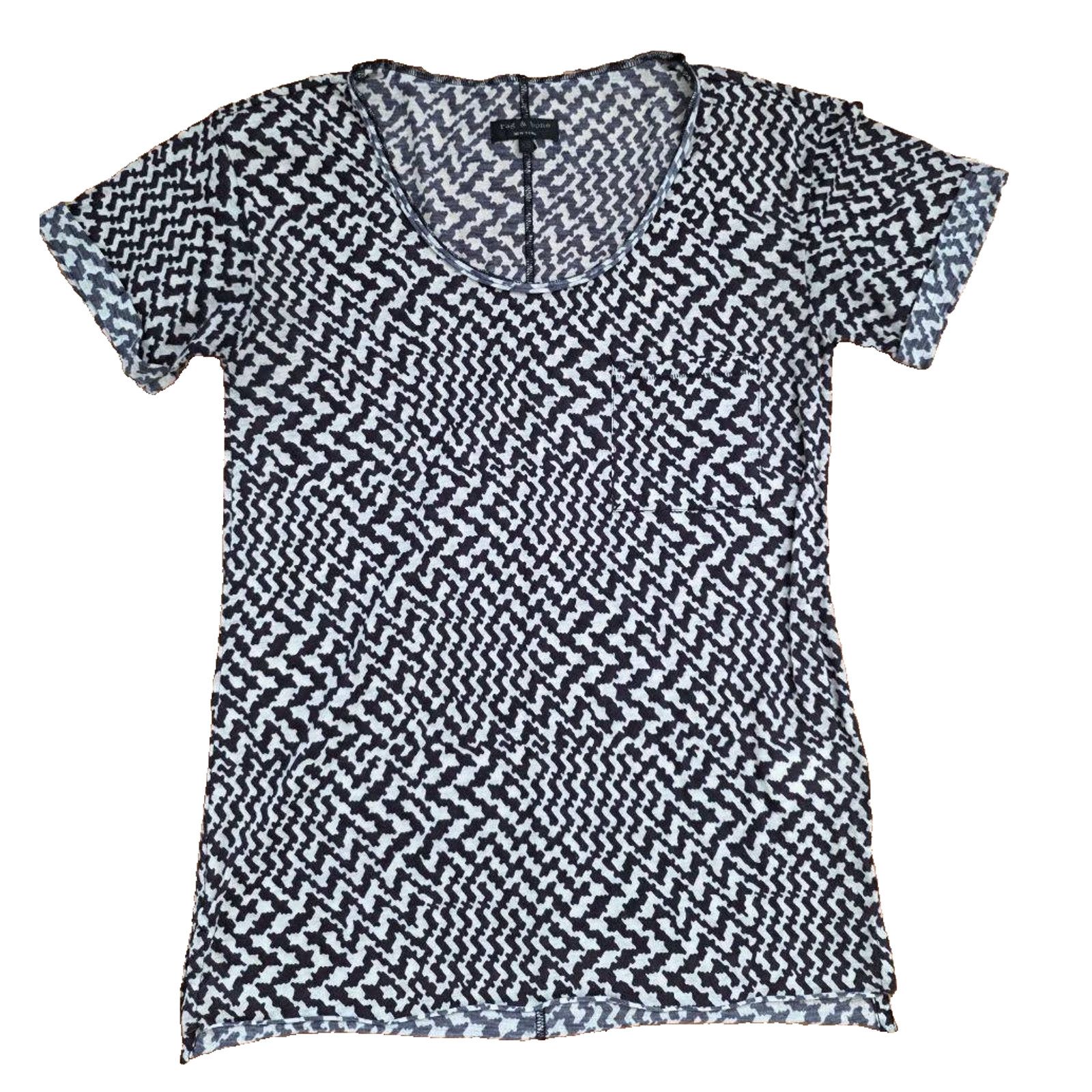 Rag & Bone Rag & Bone Womens Black-White Crew Neck Cotton XS A001664 Size XS / US 0-2 / IT 36-38 - 1 Thumbnail