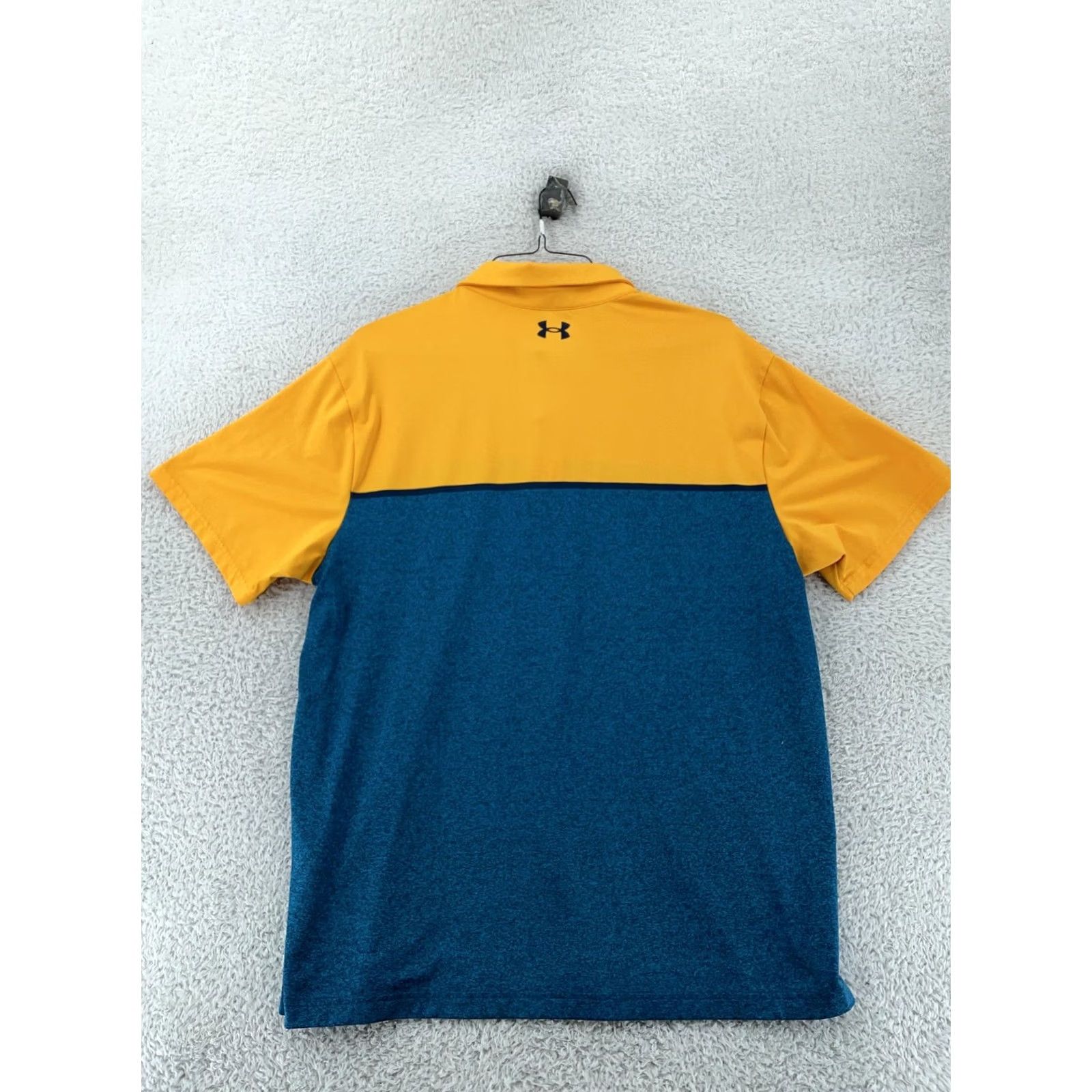 Under Armour Under Armour Polo Shirt Mens XL Colorblock Yellow Blue HeatGear Collared Shirt Size US XL / EU 56 / 4 - 3 Thumbnail