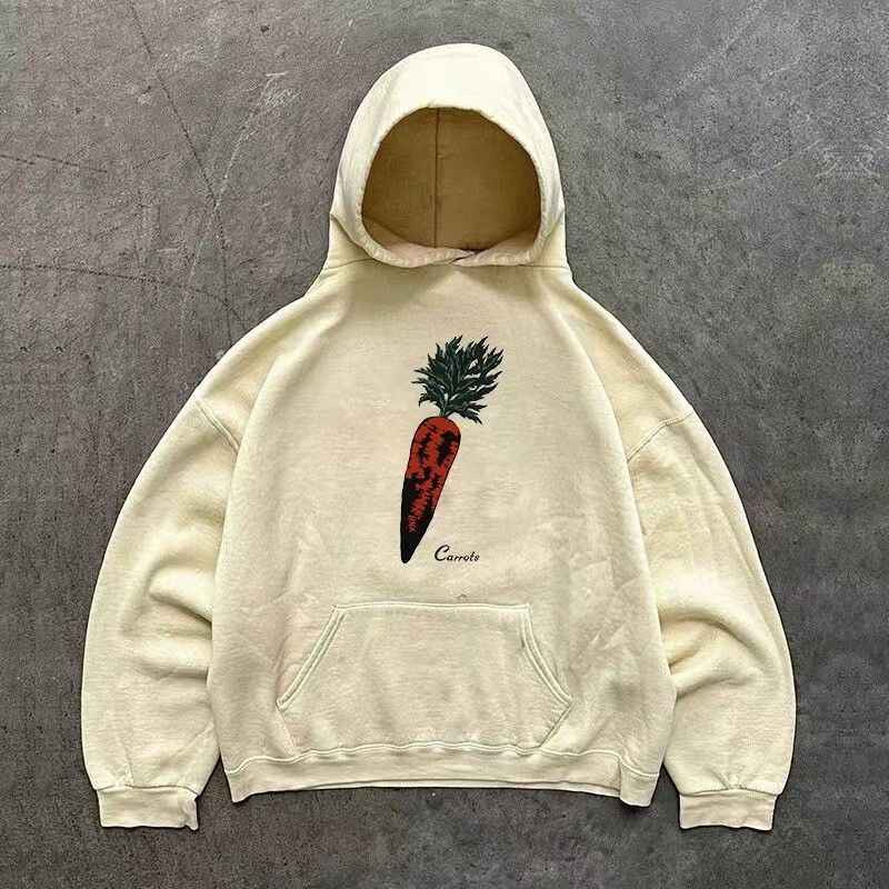 Japanese Brand × Vintage Apricot Washed Carrot Print Vintage Cotton Hoodie Size US L / EU 52-54 / 3 - 1 Thumbnail