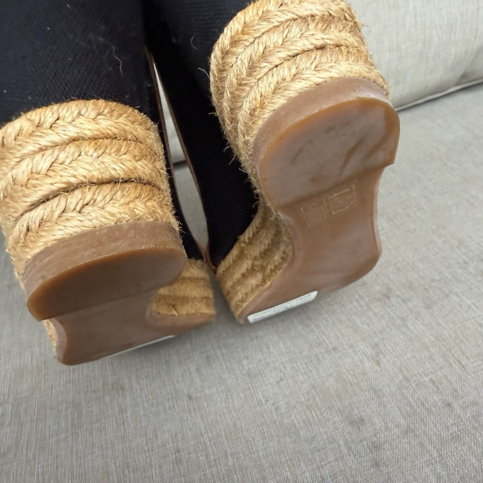 Tory Burch TORY BURCH Majorca Canvas Leather Sandal Pump 9.5 Black Tan Size US 9.5 / IT 39.5 - 6 Thumbnail