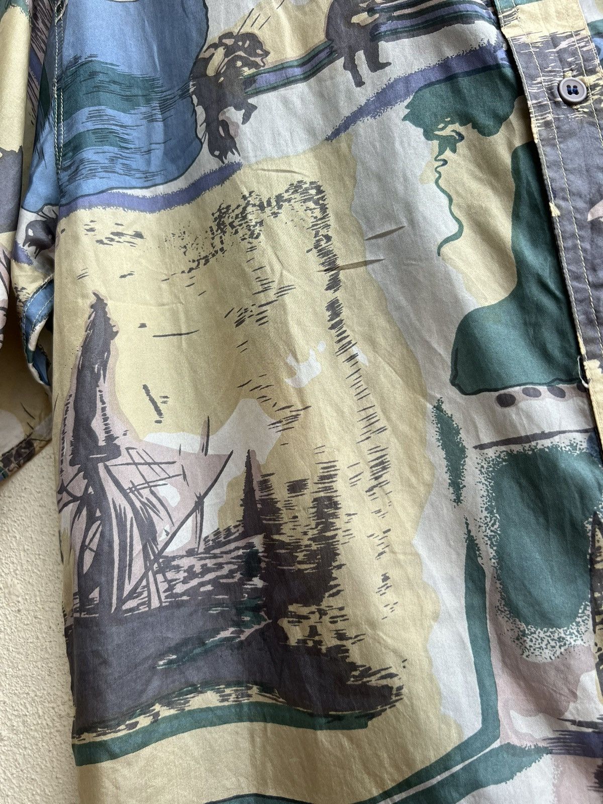 Vintage RARE! Vintage 90s PURE 100% Silk Oversized Hawaiian Shirt Size US M / EU 48-50 / 2 - 12 Thumbnail