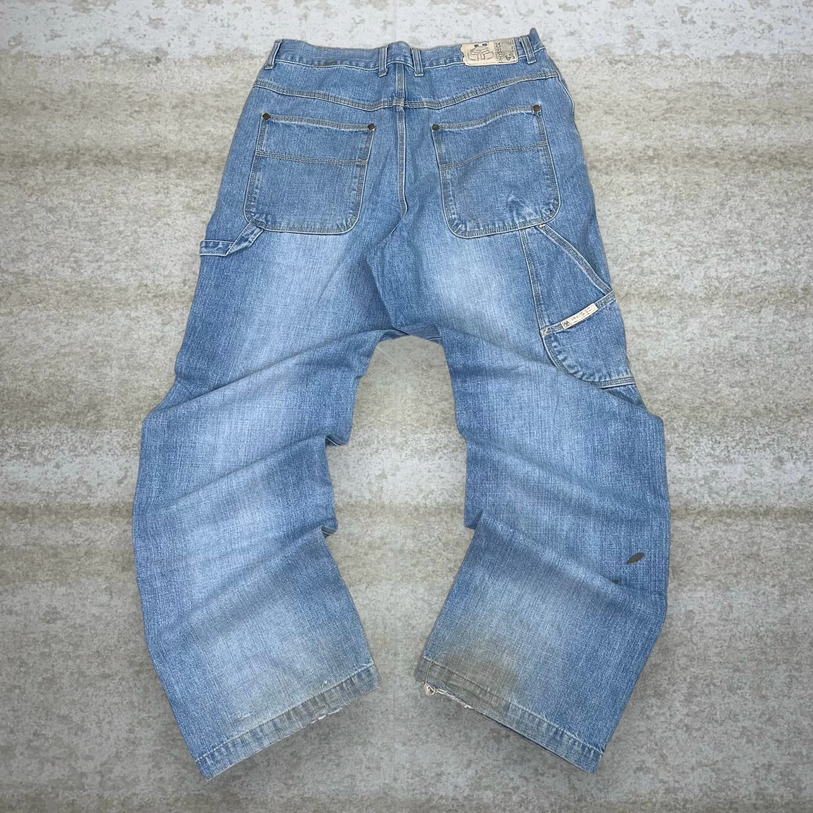 Vintage Phys Sci Mens 34x31 Blue Denim Jeans Relaxed Straight Leg newest Carpenter 90s