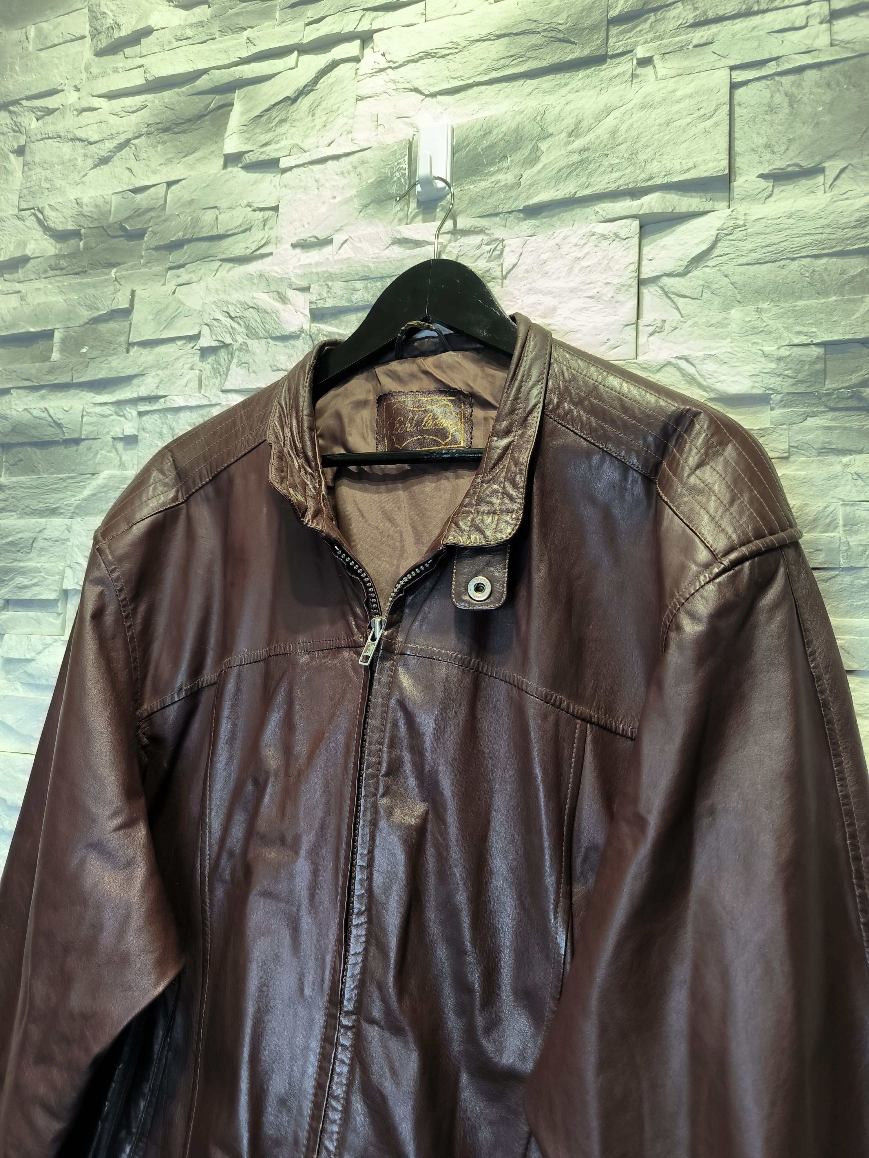 Other Vintage Leather Brown Jacket Size US L / EU 52-54 / 3 - 2 Thumbnail