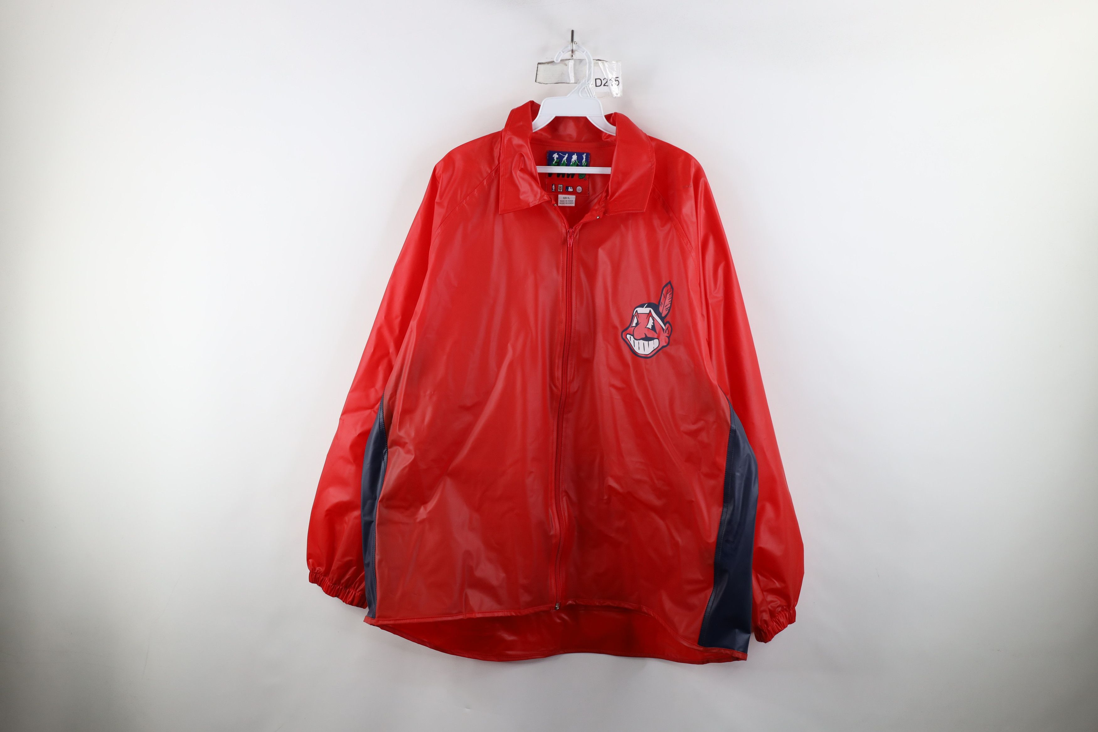 Vintage Vintage 90s Wahoo Cleveland Indians Packable Rain Jacket Red Size US L / EU 52-54 / 3 - 1 Thumbnail