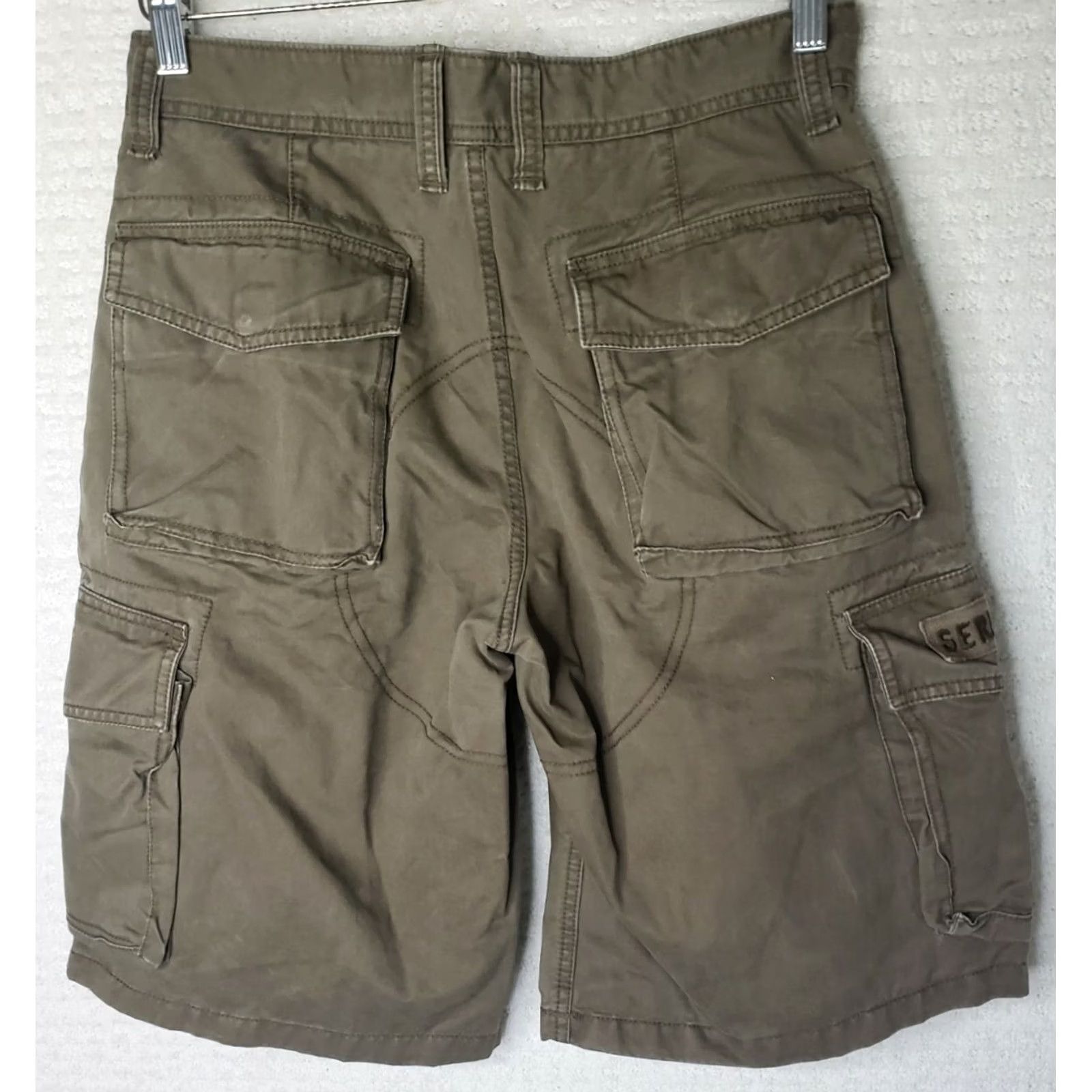 Old Navy Old Navy Cargo Shorts Mens 29 Tan Brown Twill 12 Inseam Casual Outdoor Cotton Zip Regular Flat Front Pocketed Size US 29 - 7 Thumbnail