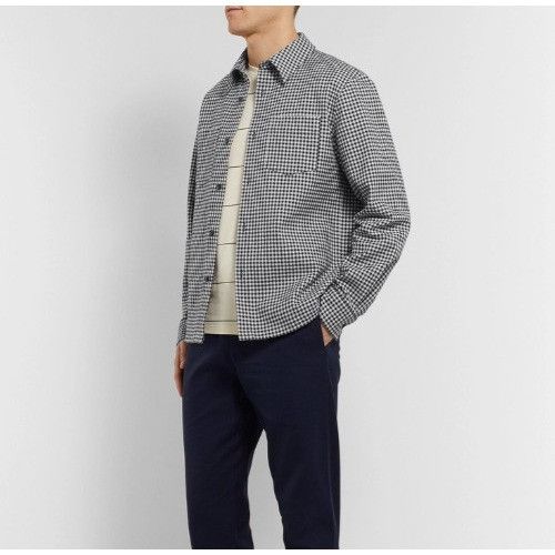 A.P.C. A.P.C. Rue Madame Paris Gingham Cotton Linen Blend overShirt Size US S / EU 44-46 / 1 - 1 Thumbnail