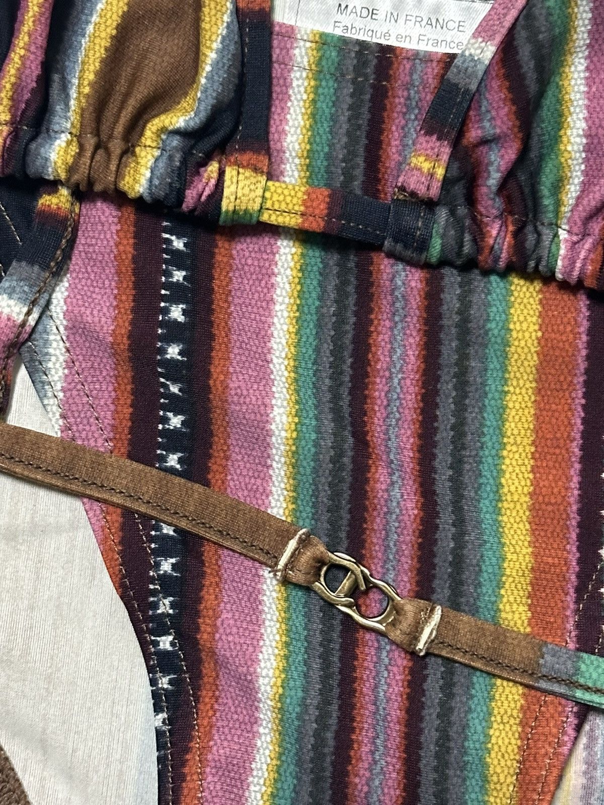 Dior CHRISTIAN DIOR Spring Summer 2002 Striped Bikini Size XS / US 0-2 / IT 36-38 - 3 Thumbnail