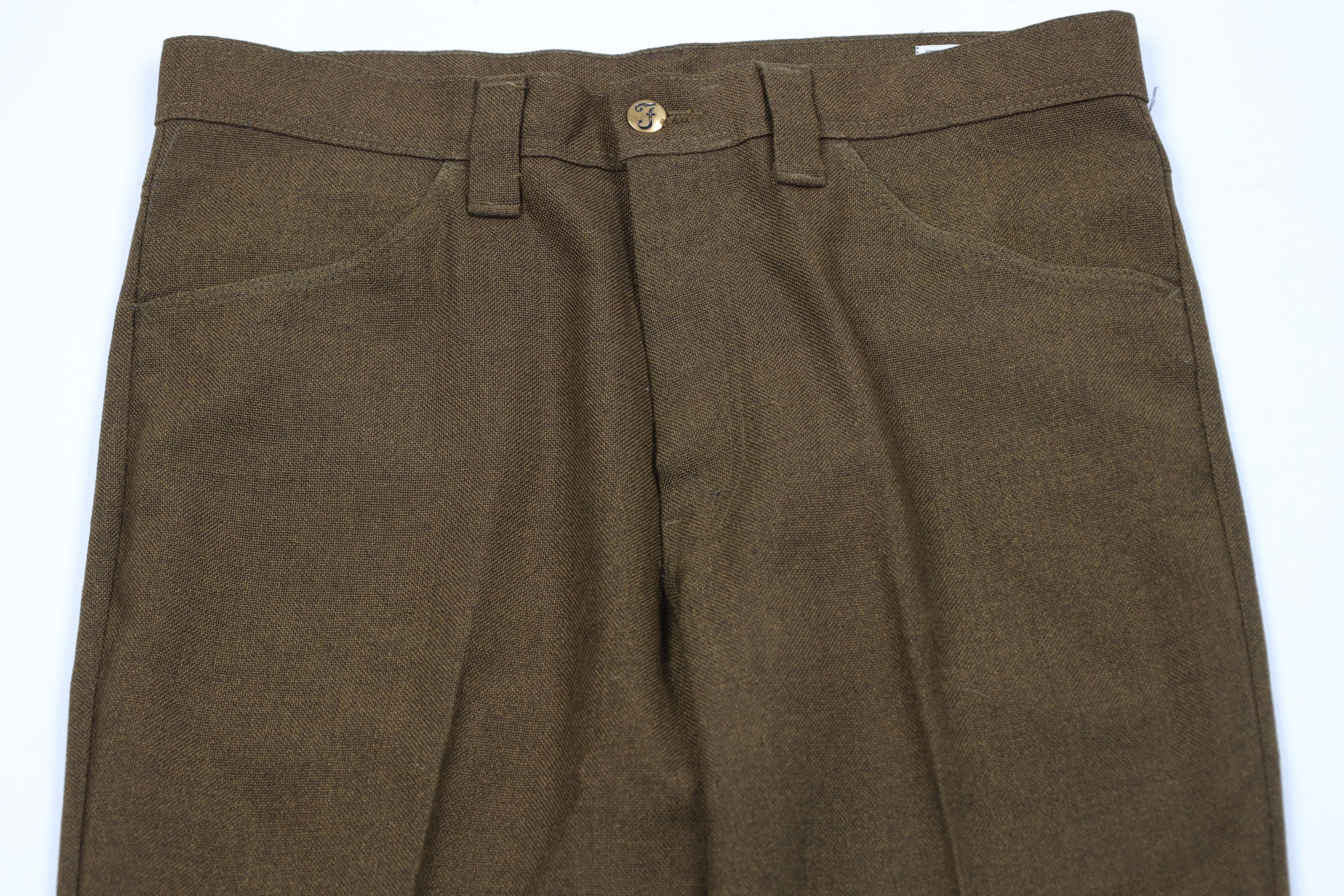Vintage Vintage 70s Streetwear Burlap Knit Wide Leg Pants Brown USA Size US 32 / EU 48 - 2 Thumbnail