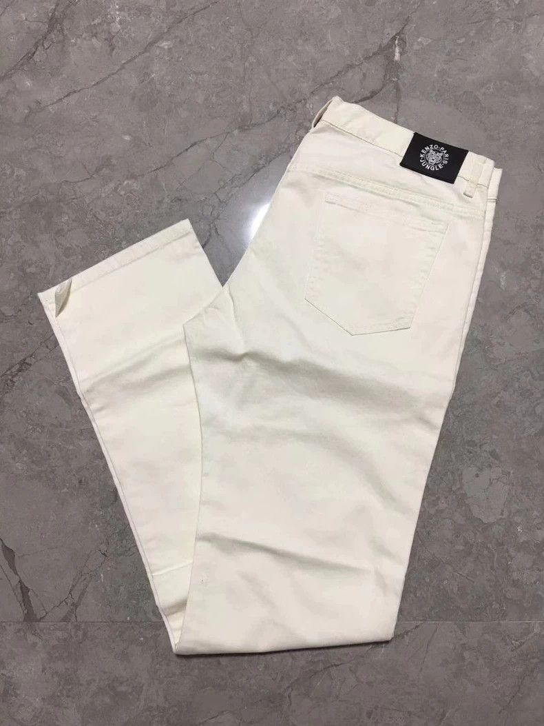 Kenzo KENZO White cotton men's casual pants Size US 33 - 1 Thumbnail