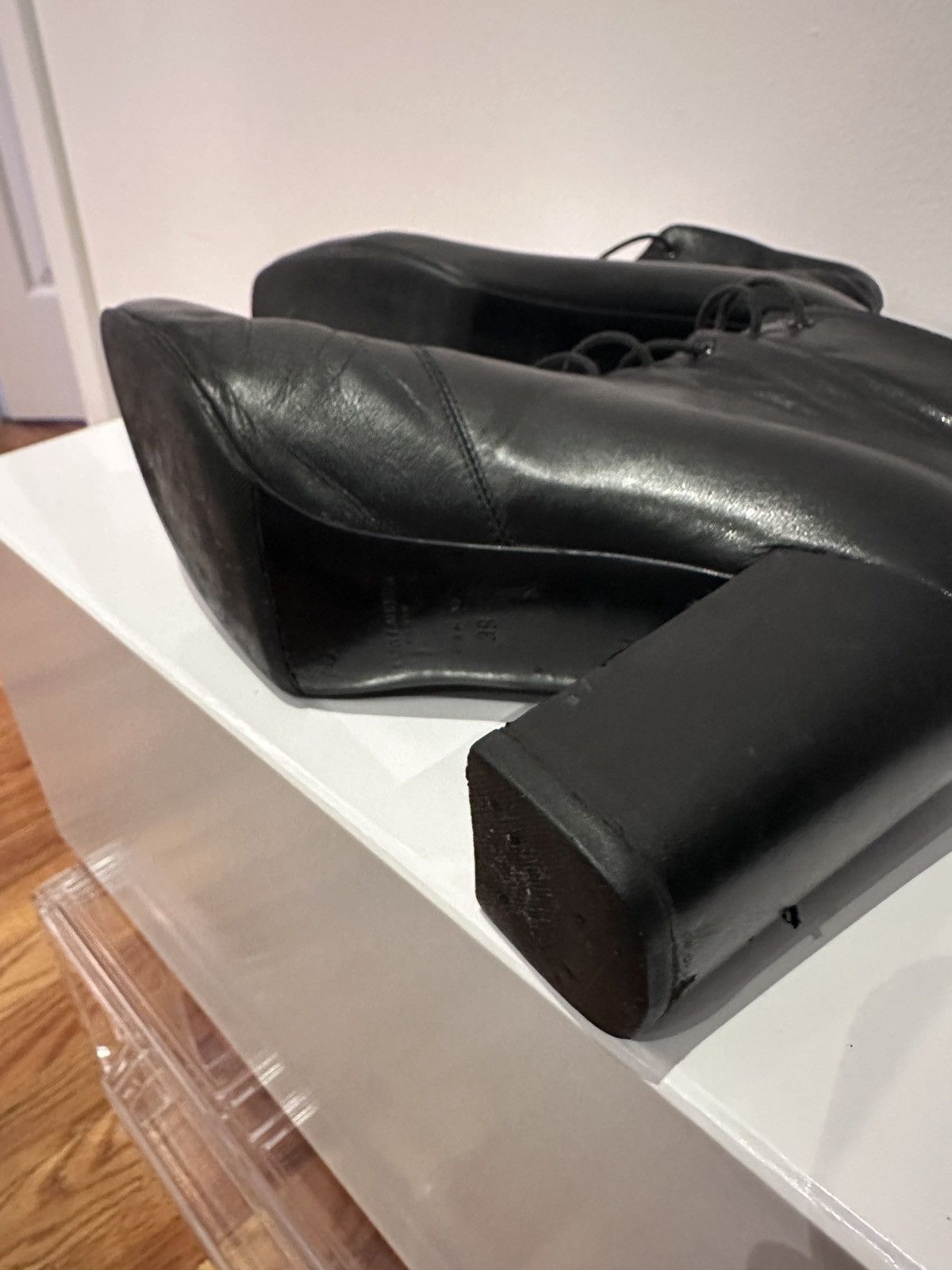 Saint Laurent Paris Saint Laurent Paris “Babies” 90 Leather Lace-Up Boots IT 39 Size US 9 / IT 39 - 10 Thumbnail