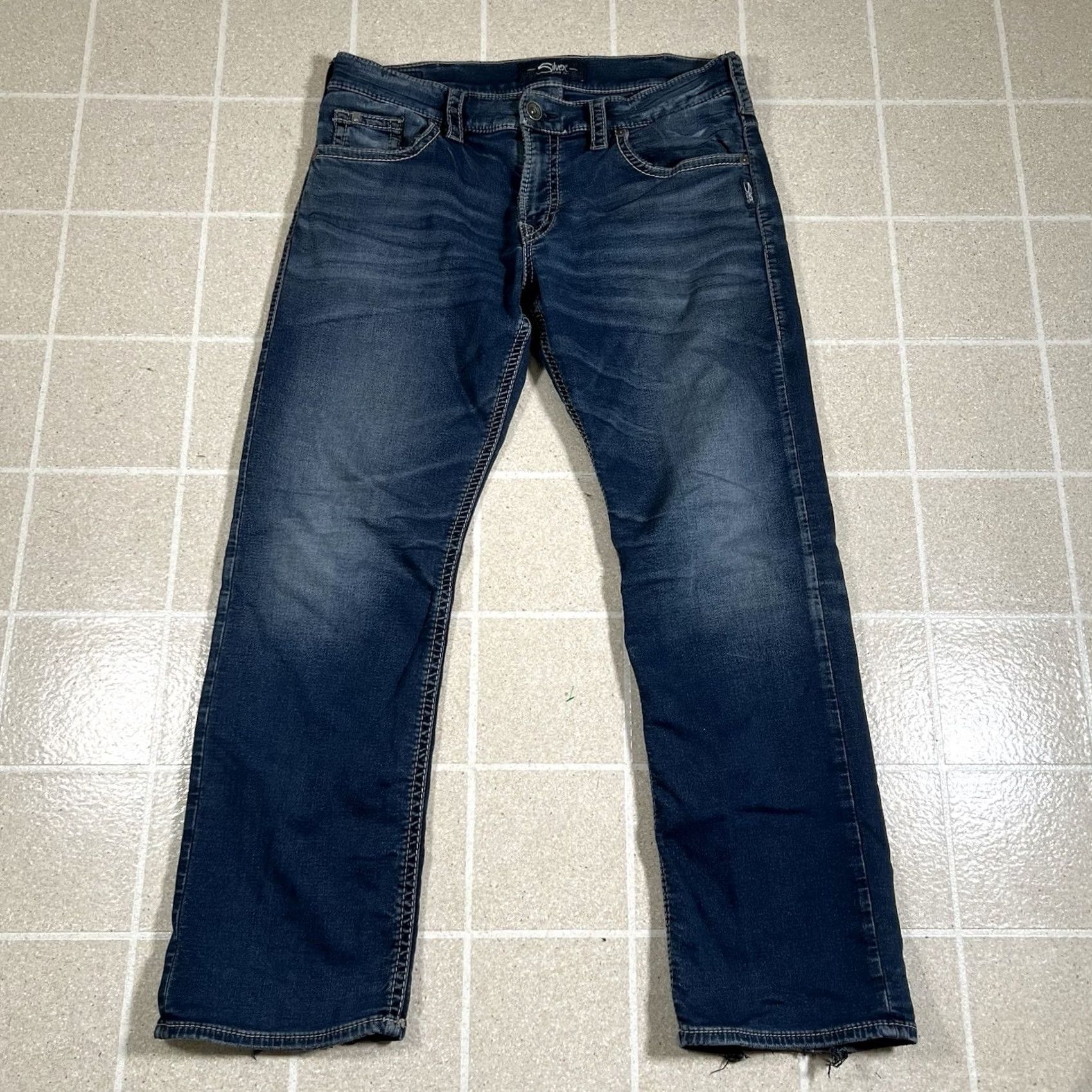 Silver Jeans Co. Silver Jeans Co. Men’s Jeans 36x30 Blue Denim Relaxed Straight Leg Baggy Size US 36 / EU 52 - 3 Thumbnail
