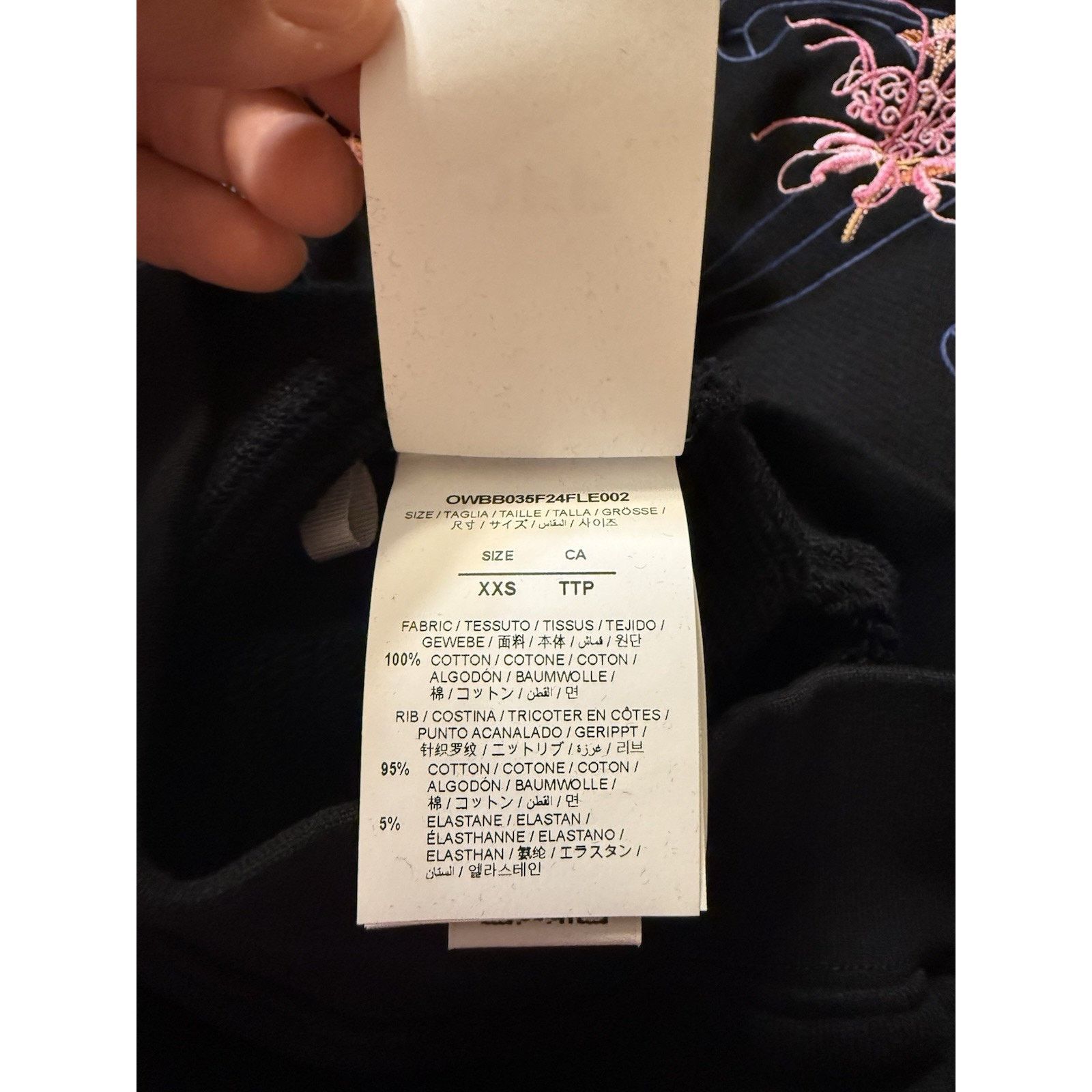 Off-White Off White Embroidered Floral Arrow Hoodie Woman’s XXS Size XS / US 0-2 / IT 36-38 - 5 Thumbnail