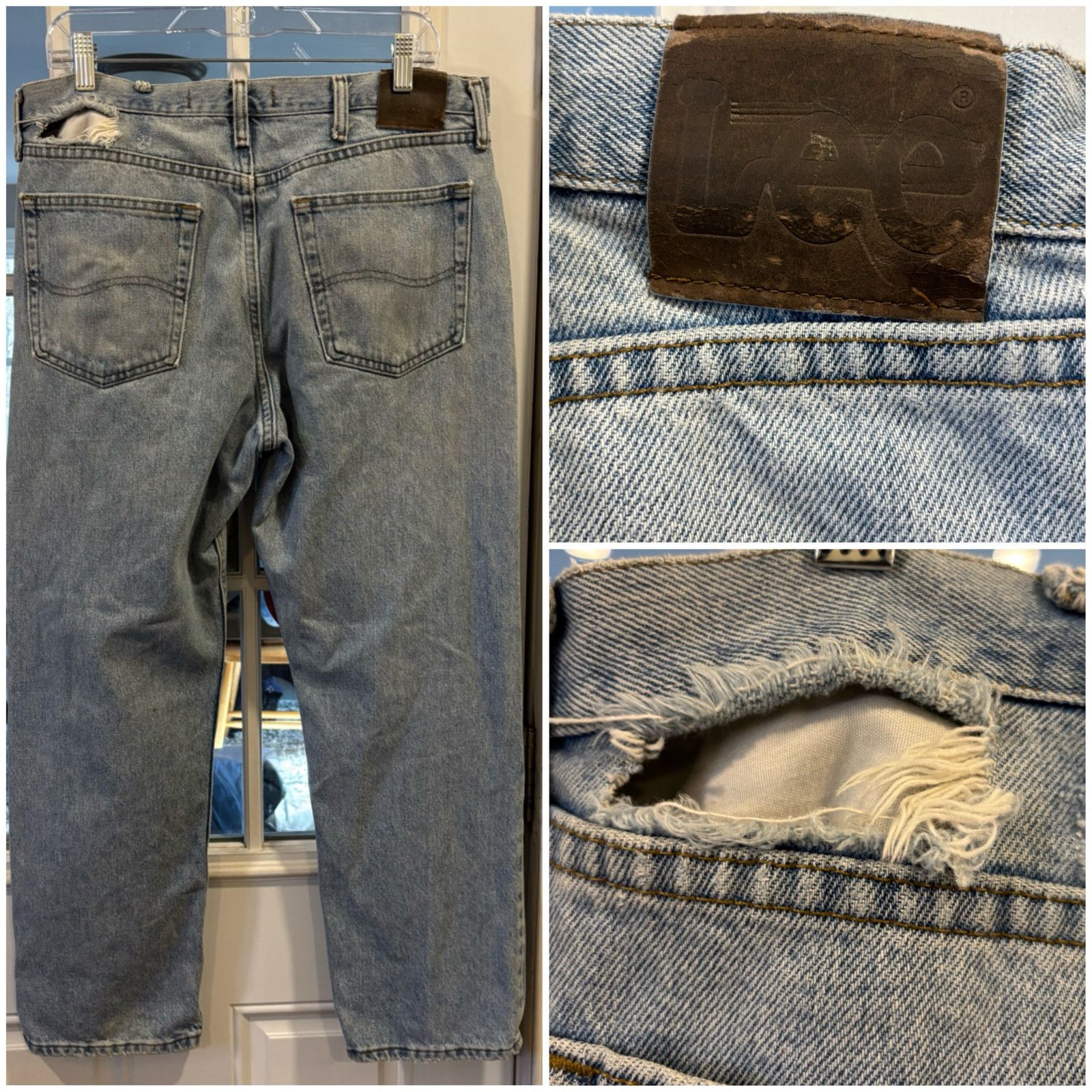 Lee 90s Lee Distressed Regular Straight Jeans Light Wash, 36X29 Size US 36 / EU 52 - 8 Thumbnail