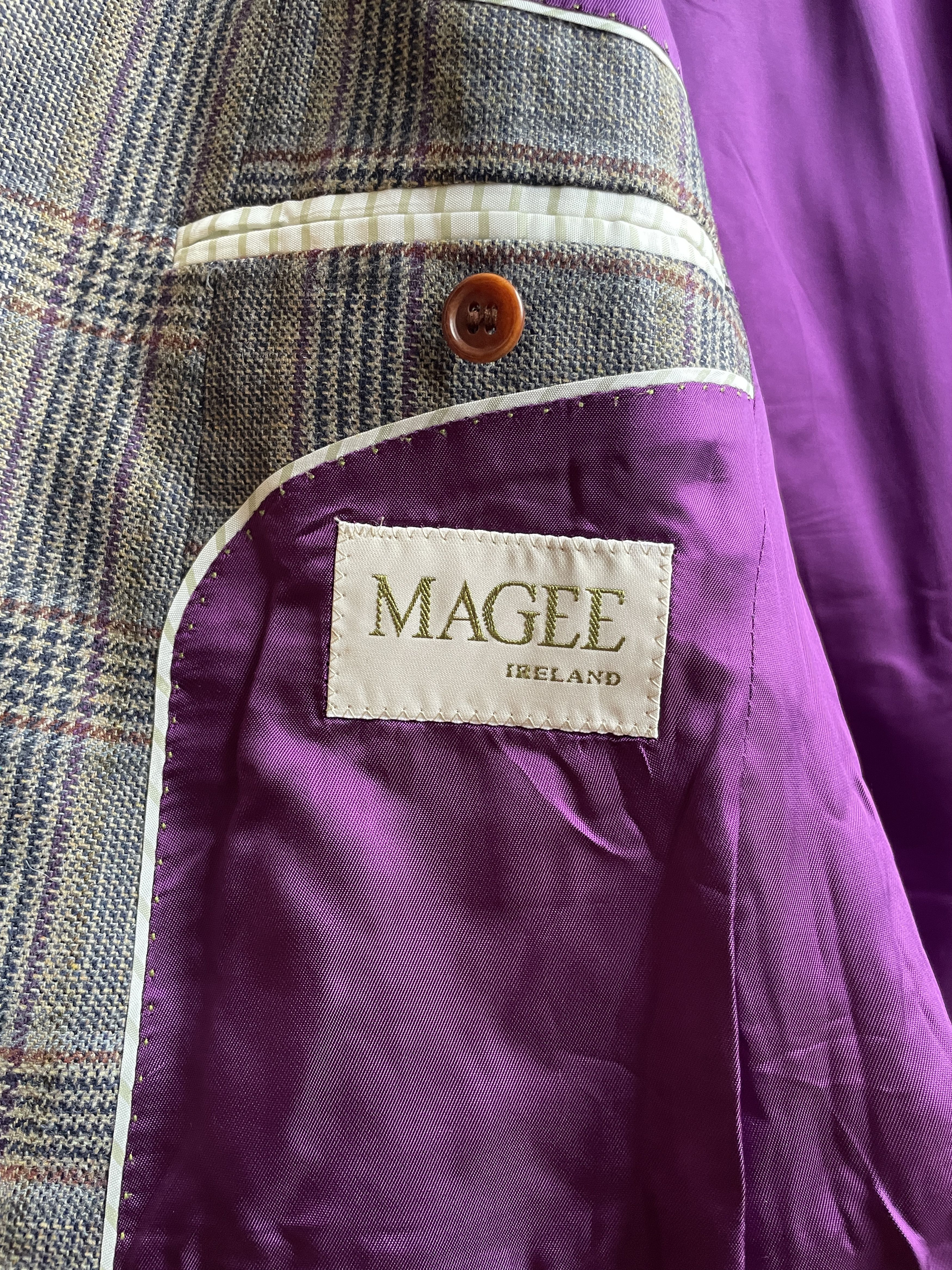 Magee Magee Ireland Nice T2 Plaid Wool Blazer Size 36R - 9 Thumbnail