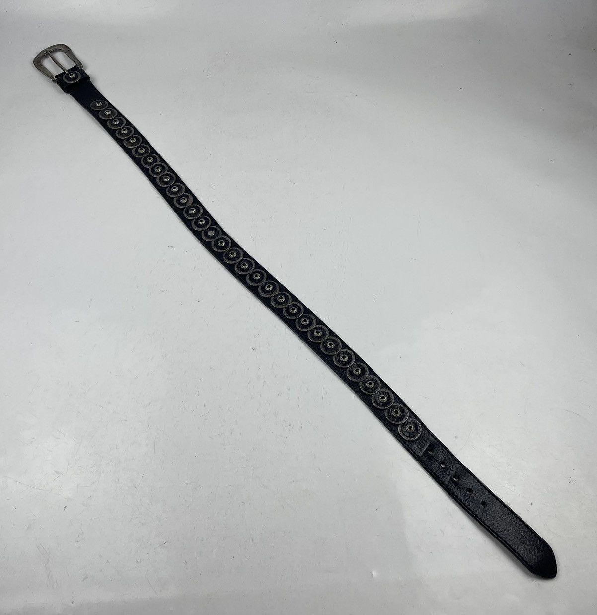 Japanese Brand rare design made in italy studded leather belt tc36 Size 36 - 2 Thumbnail