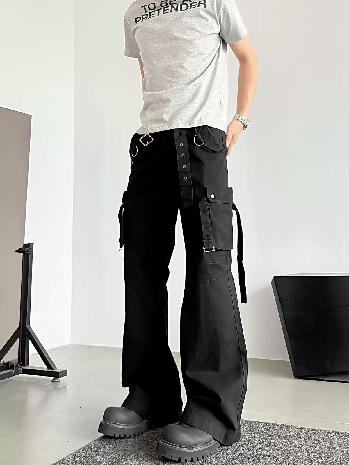 Other Beige Wide Leg Cargo Pants, Utility Style Trousers Size US 32 / EU 48 - 4 Thumbnail