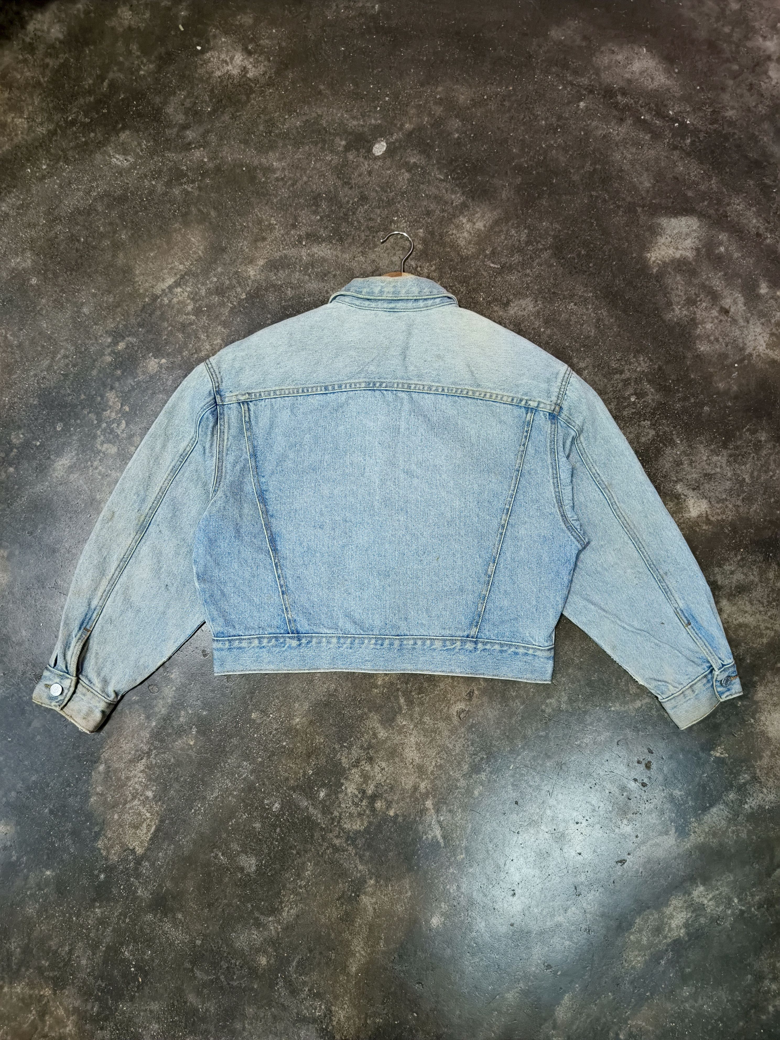 Georges Marciano 80'S Guess Jeans Light Wash Cropped Trucker Jacket Size US M / EU 48-50 / 2 - 6 Thumbnail