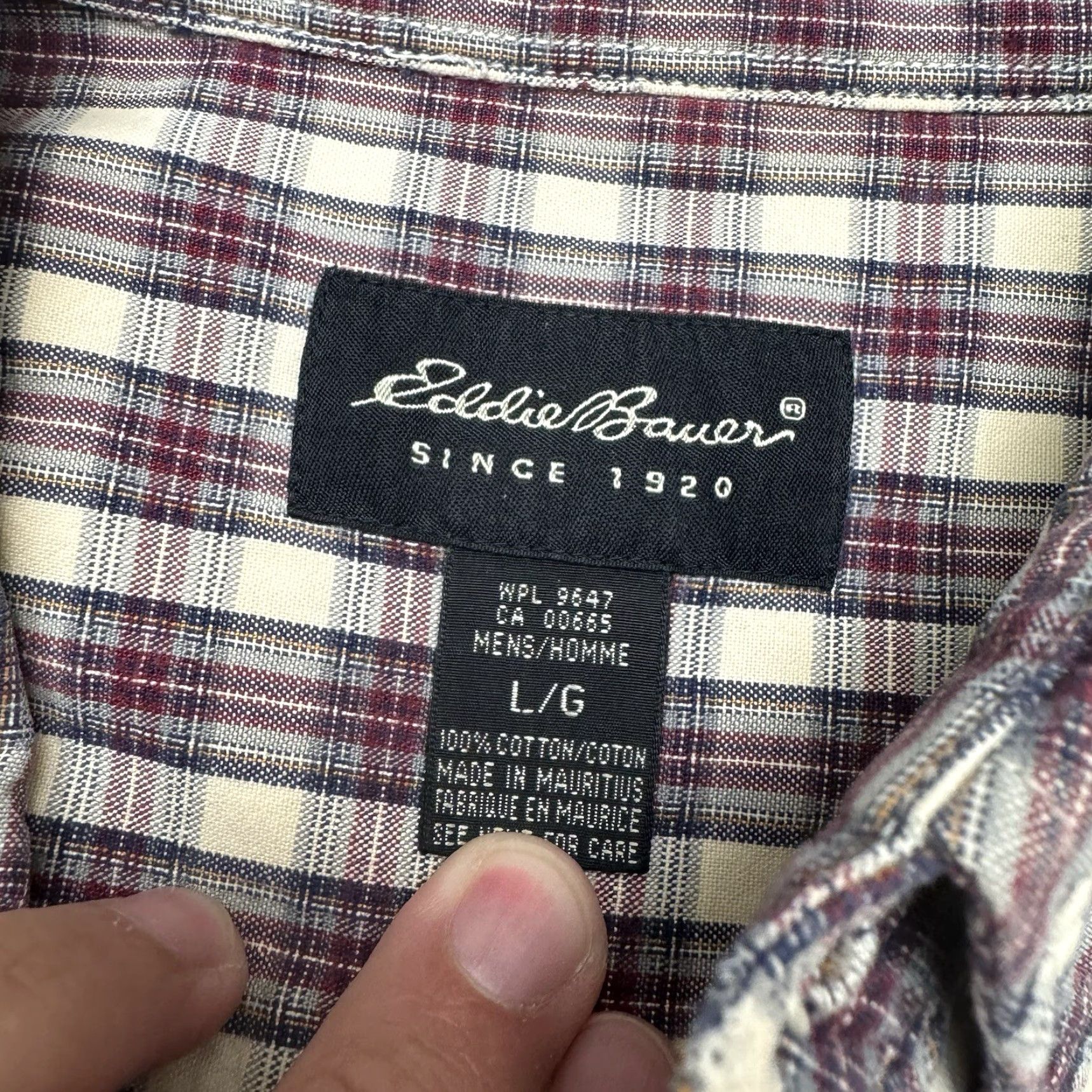 Eddie Bauer Eddie Bauer Men’s Large Relaxed Long Sleeve Button Up Flannel Plaid Red Cream Shirt Mens L Red Plaid Flannel Button-Up Shirt Size US L / EU 52-54 / 3 - 2 Thumbnail