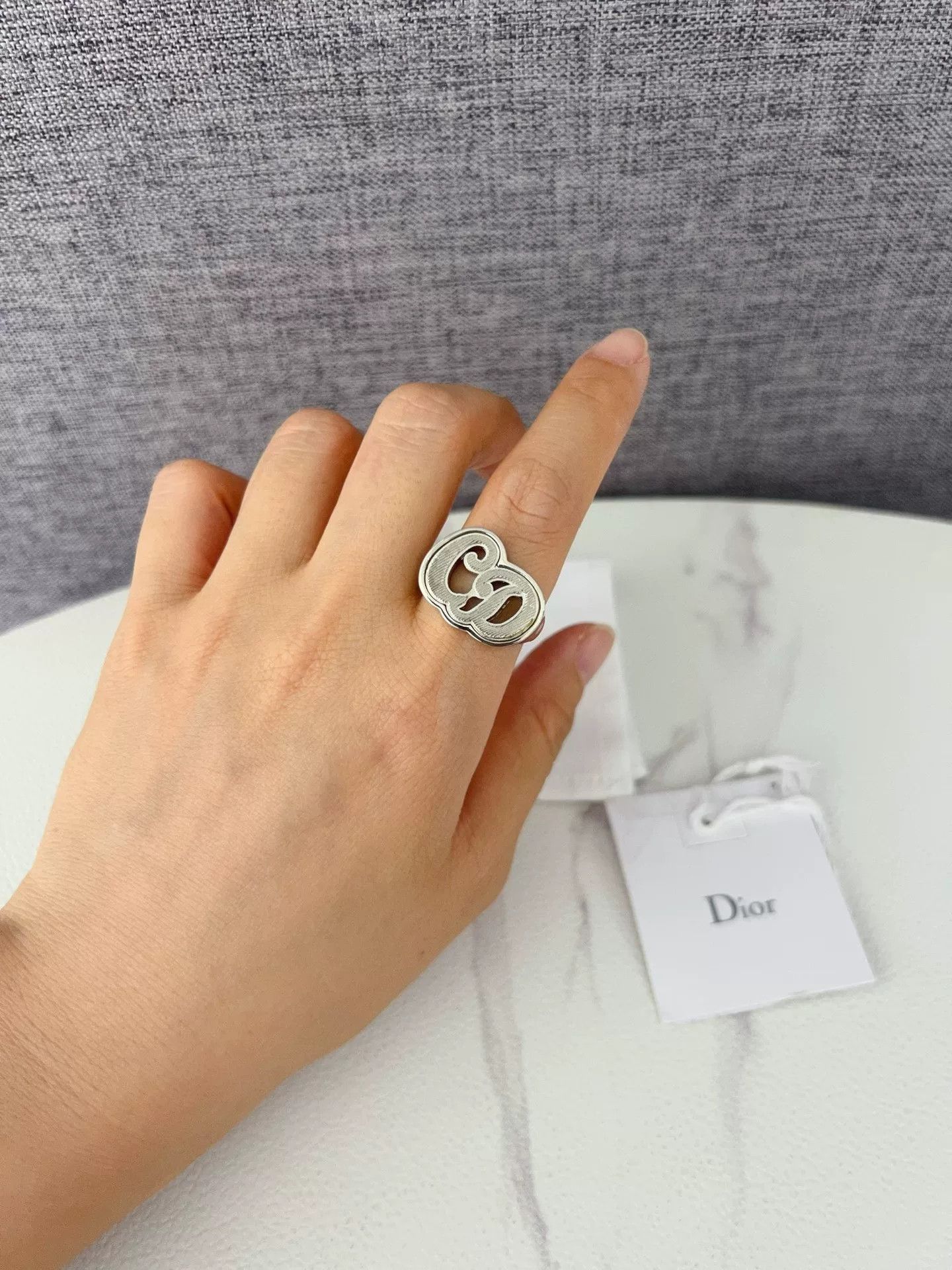 Dior Dior Men's CD Logo Ring Size ONE SIZE - 1 Thumbnail