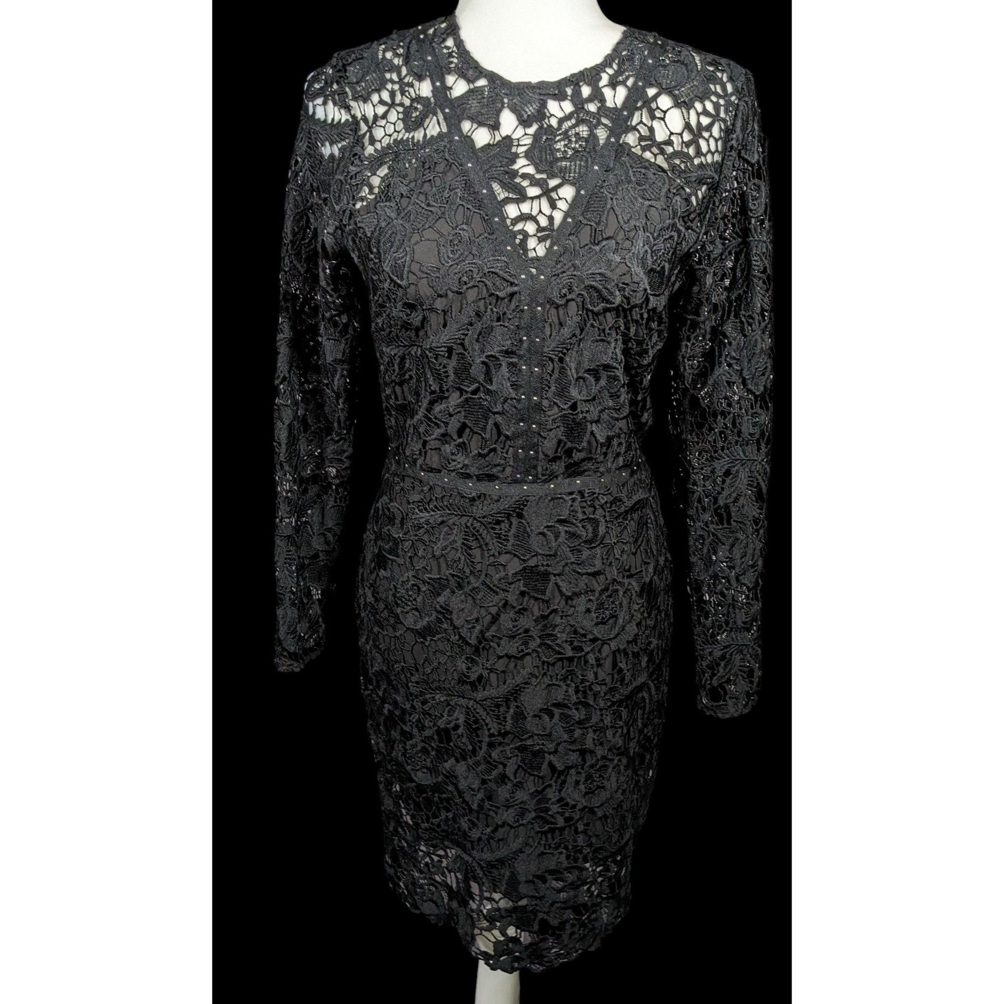 Sam Edelman Sam Edelson Gothic Black Lace Midi Dress Size 0 Size XS / US 0-2 / IT 36-38 - 10 Thumbnail