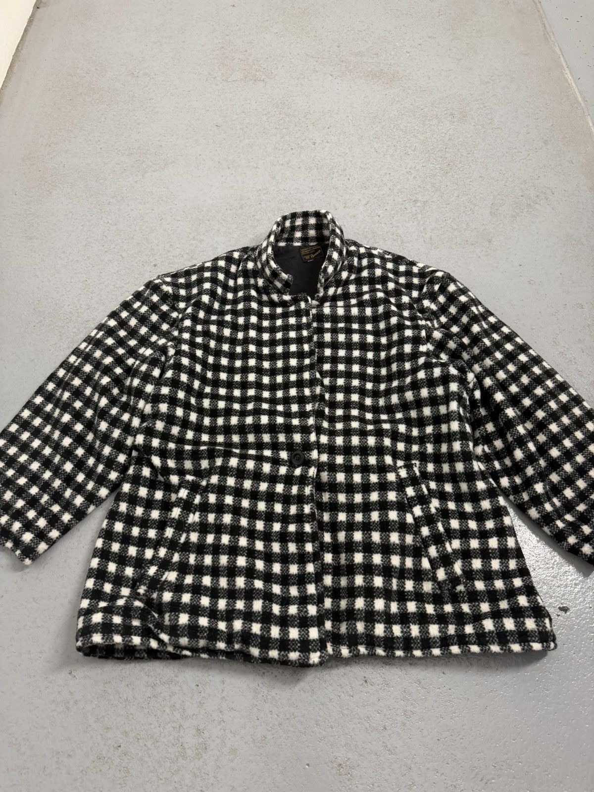 Vintage True Vintage 50s Benson Checkered Wool/ Cashmere Swing Coat Size XL / US 12-14 / IT 48-50 - 2 Thumbnail
